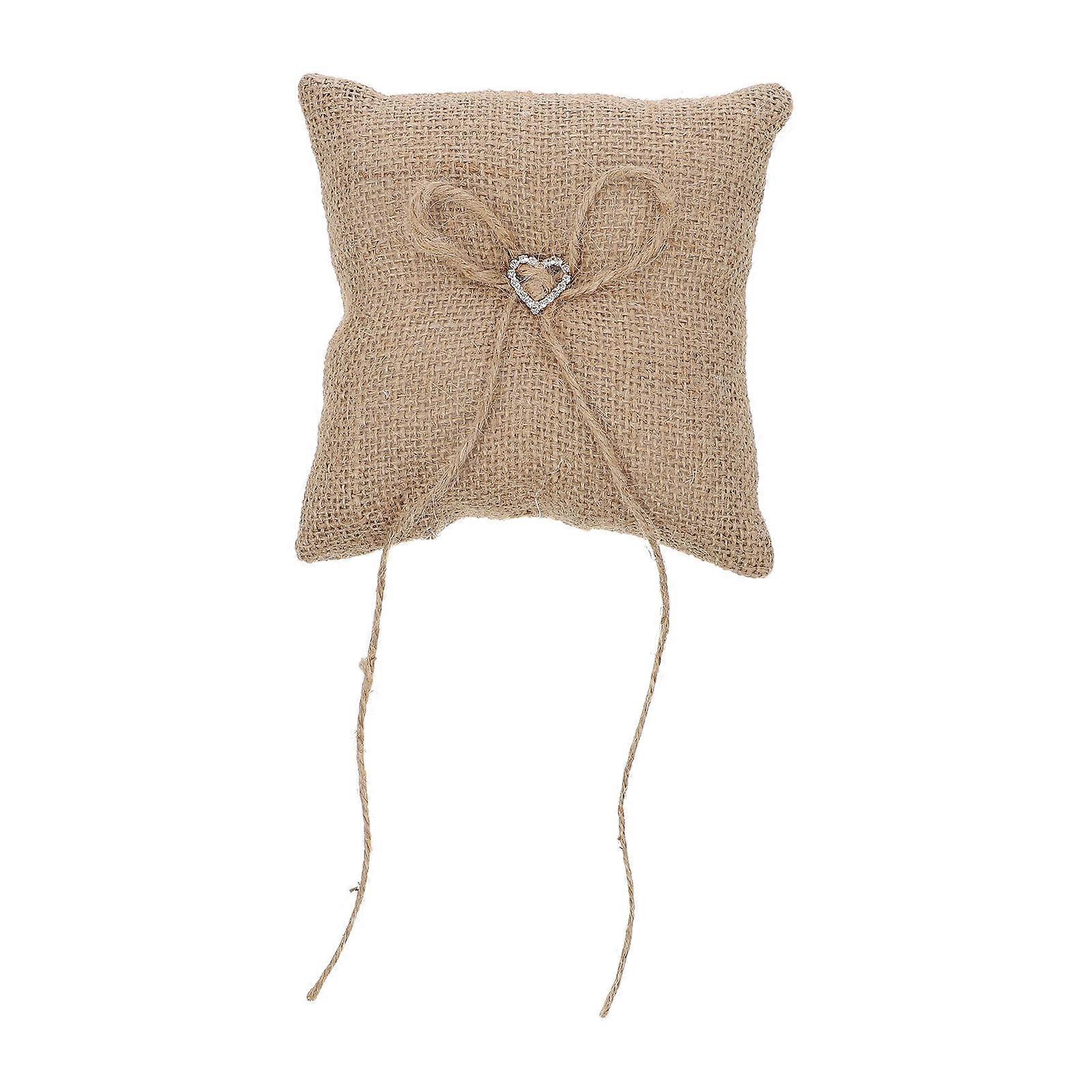 Delicate Ring Cushion Wedding Accessory Simple Structure Couples Use Synthetic Material 14X14CM 1Pack