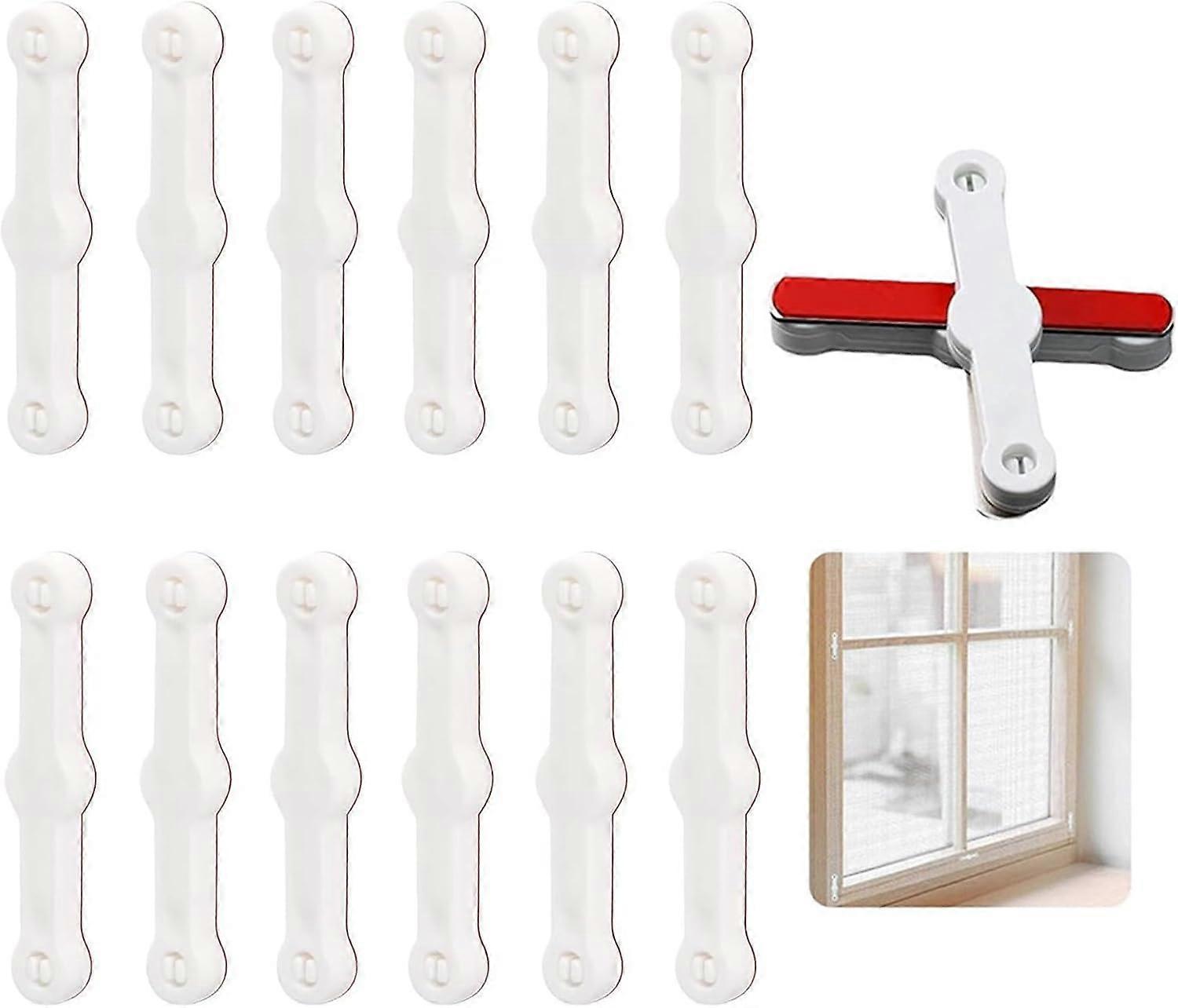 12 Pack Window Screens, Self-Adhesive Screen Accessories, Screen Brackets, Easy Installation