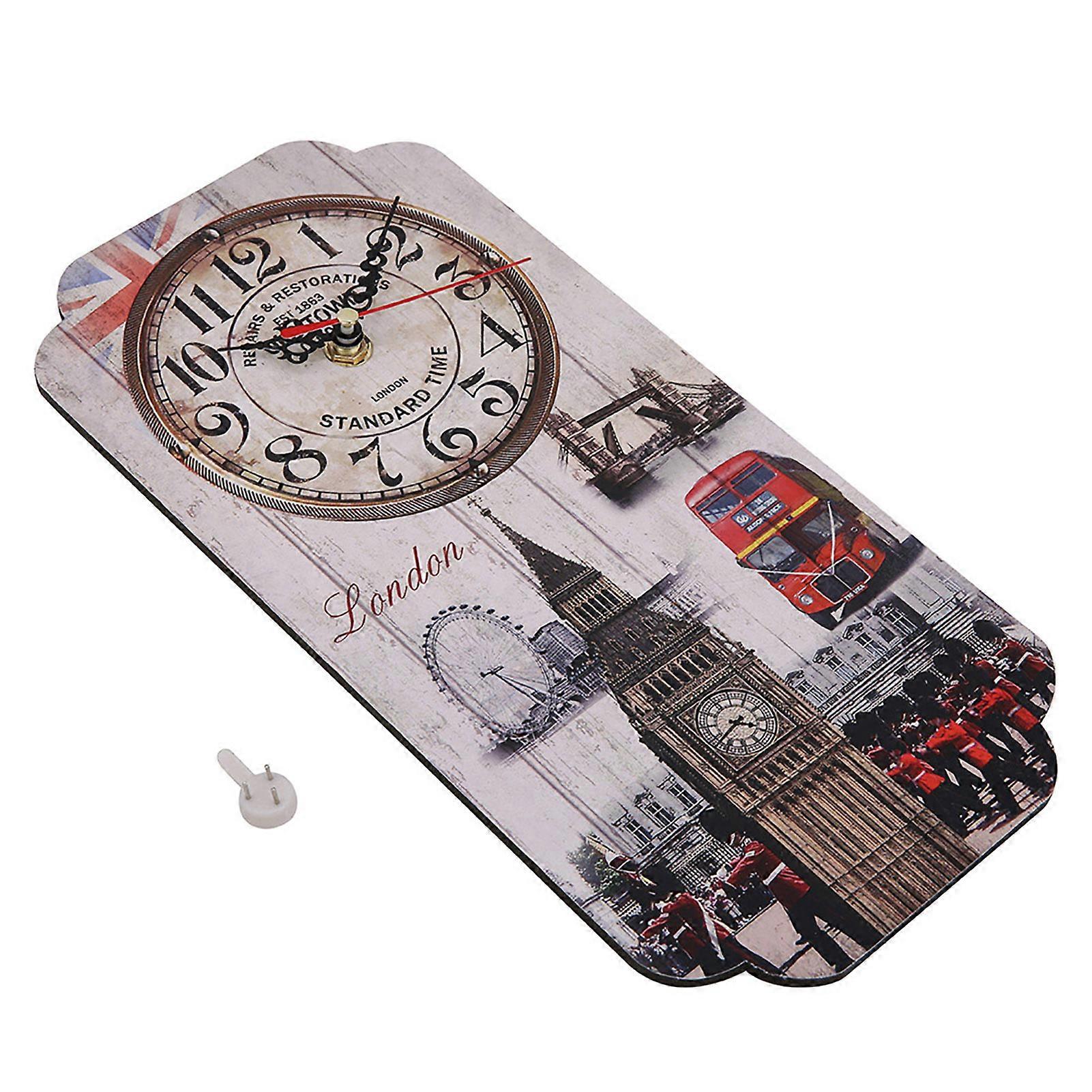European retro rectangular wall clock for living room bar decoration
