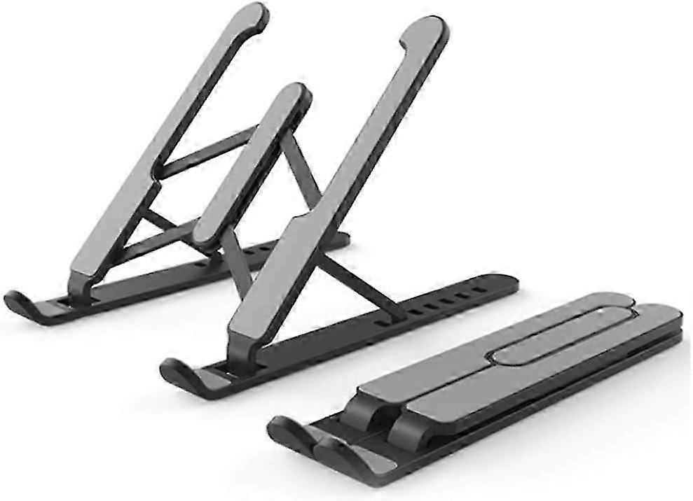 حامل كمبيوتر محمول قابل للطي قابل للتعديل ، حامل محمول من سبائك الألومنيوم لأجهزة الكمبيوتر المحمولة مقاس 10-15.6 بوصة ، تصميم مريح ، سيليكون واقي مستقر ، خفيف الوزن ،