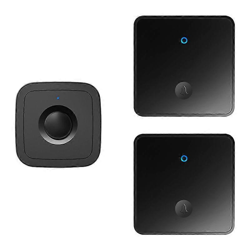 60 Songs 5 Levels Adjustable Wireless Doorbell Calling Bell (Type 86 Big Button), 2 Transmitters+1 Receiver