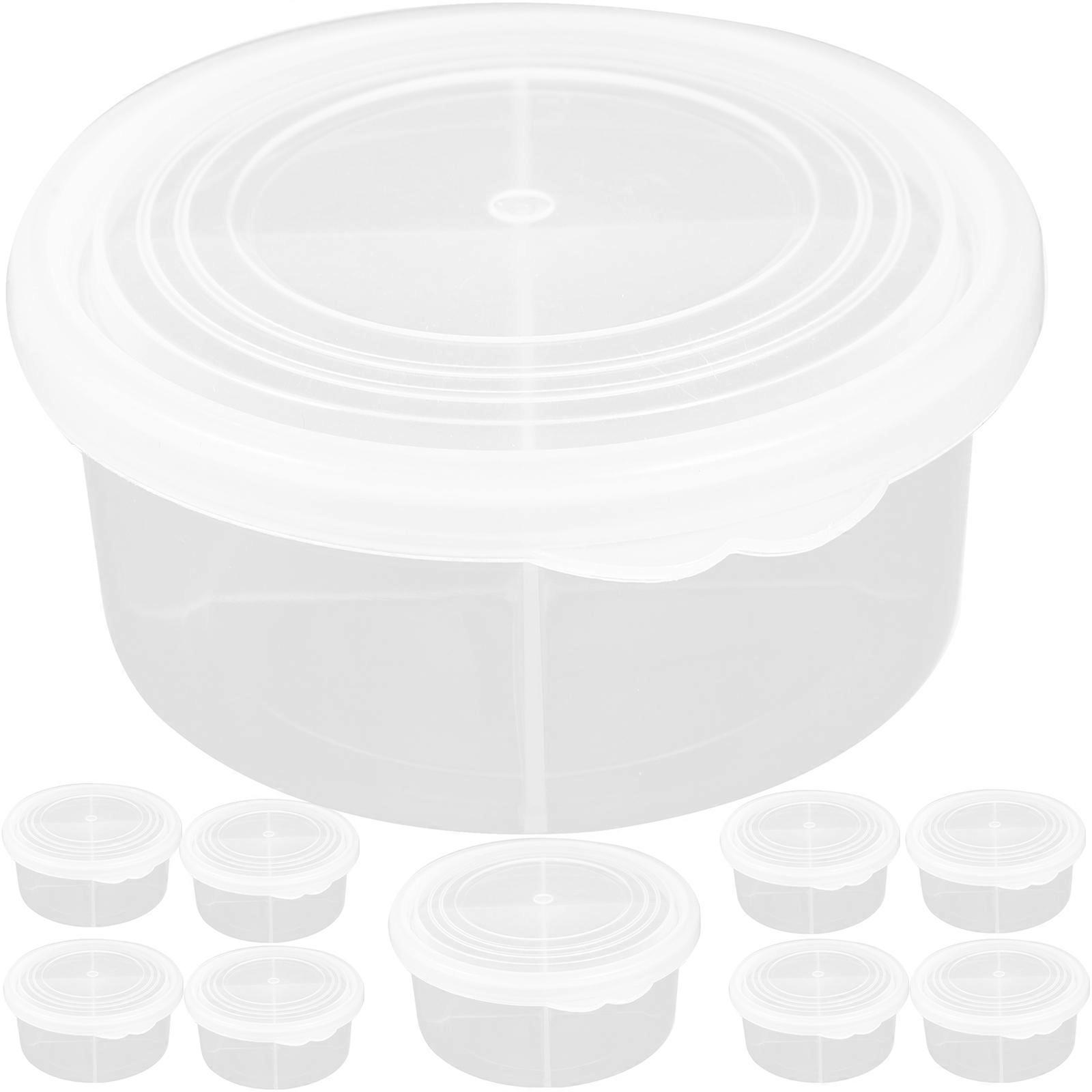 Snack Organizer Compartment Diy Storage Boxes Transparent Round Design For Small Items Home Organization 4X8.5X7.3CM Dust-Proof 12Pcs