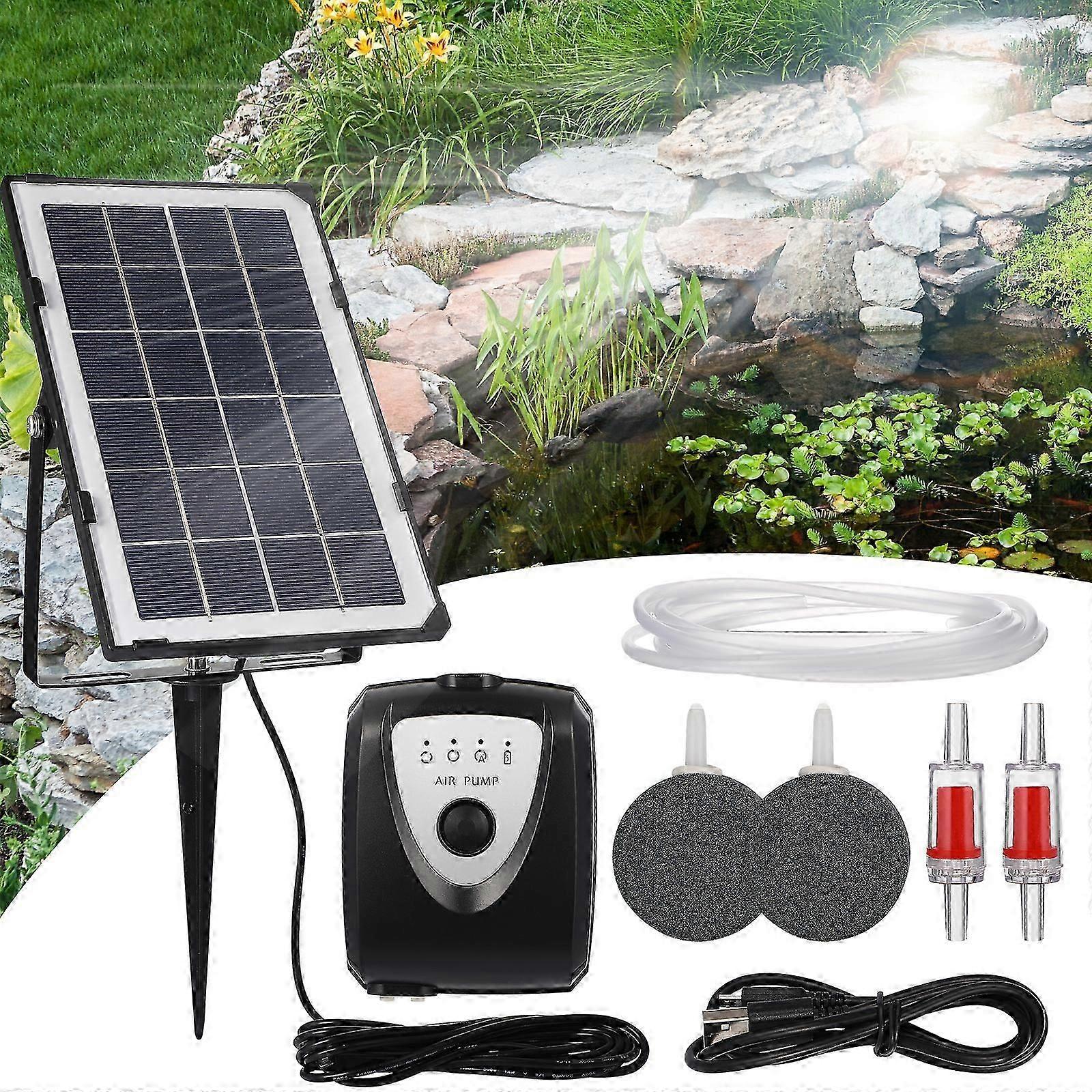 Equipos de oxigenación del conjunto de aireadores de la bomba de aire de la energía solar para el estanque del jardín de la pecera del acuario