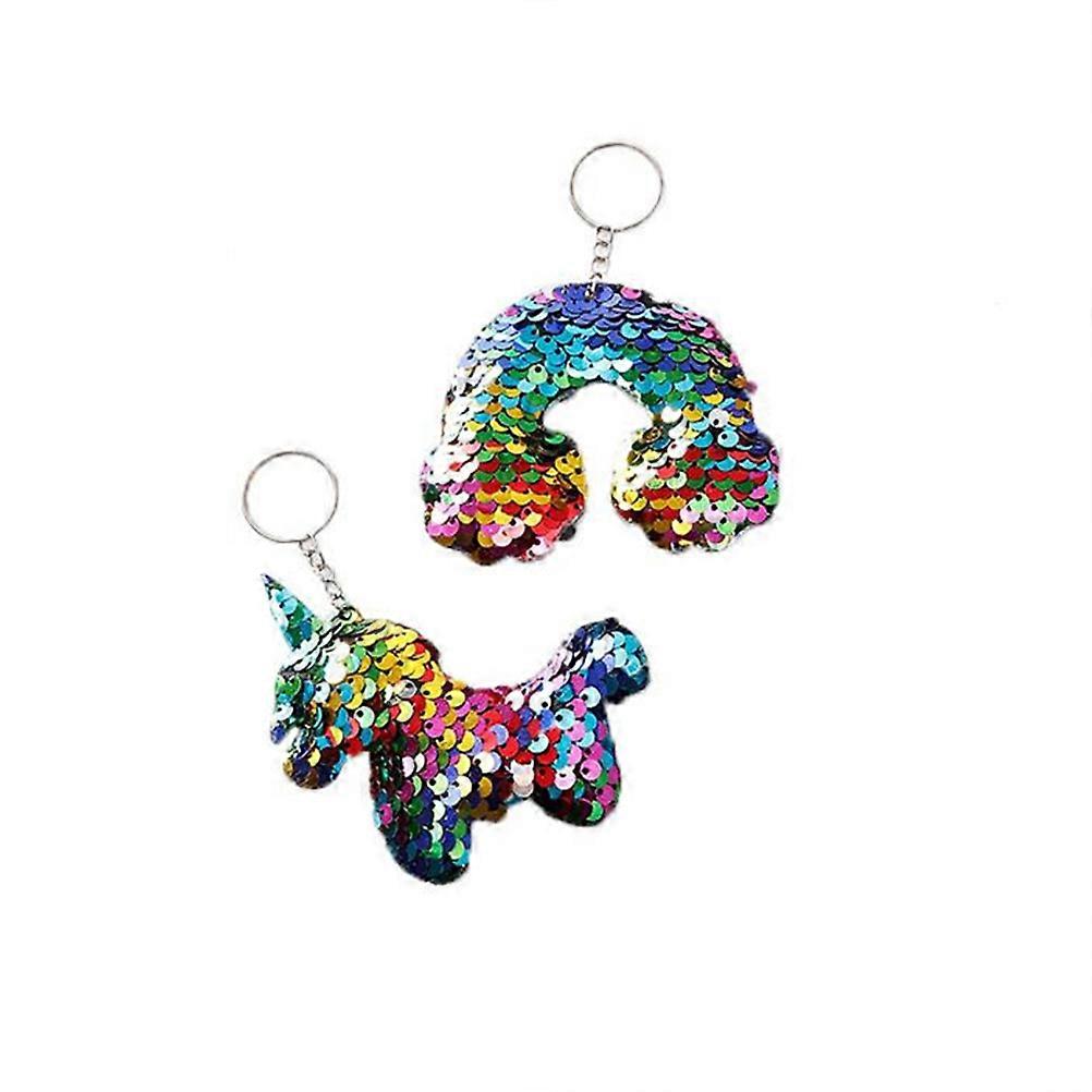 スパンコールキーリング漫画の形反射ハンギングオーナメントアソートカラー9x9x3 cm 15個