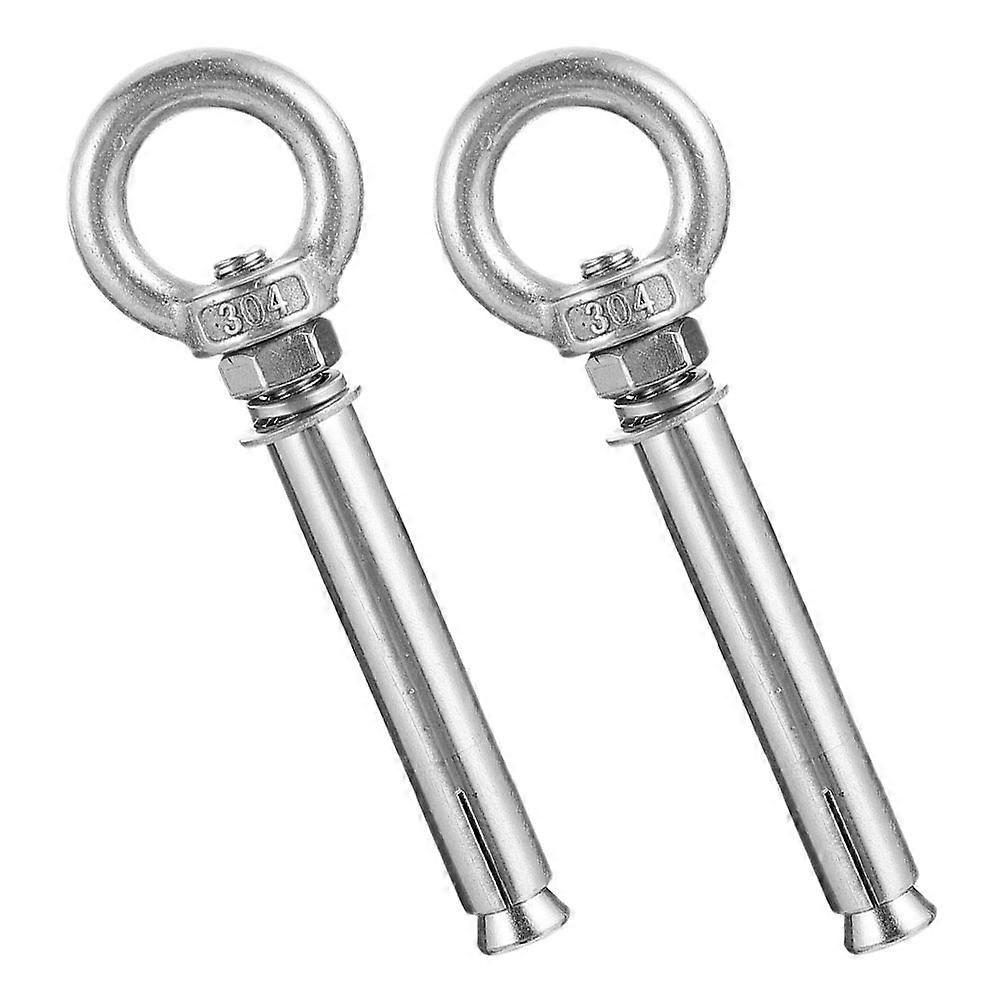 Concrete Eye Bolt Anchor Expansion Screw Home Use Silver 304 Stainless Steel 2Pcs