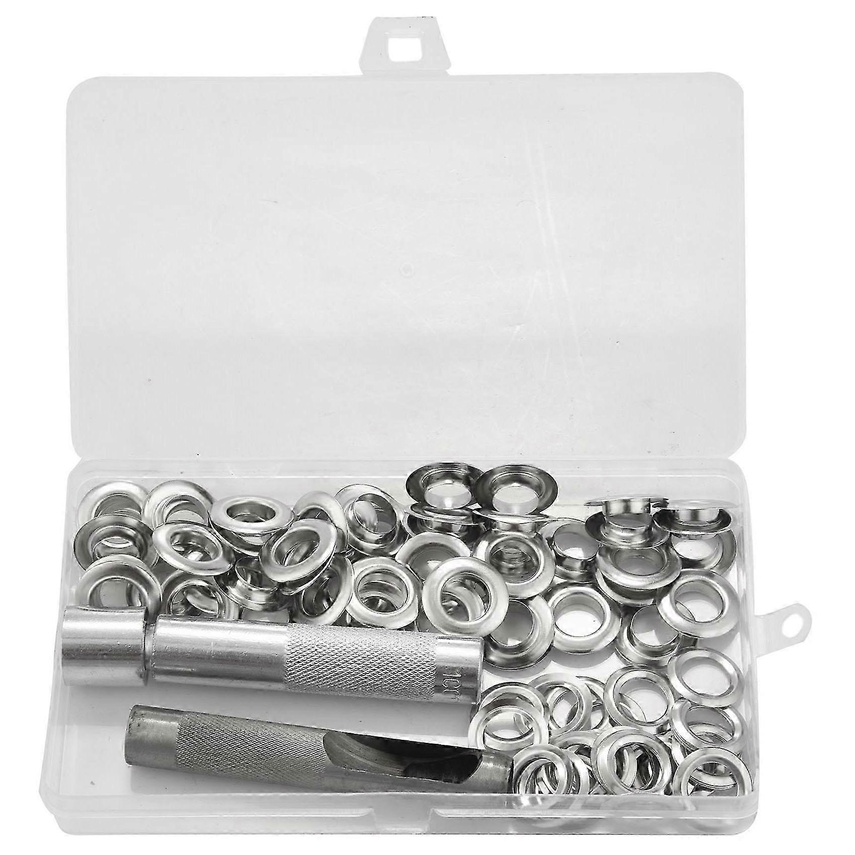 100Pcs Punch Grommets and Tarpaulin Awning Tent Tarp Repair Kit Eyelet Set