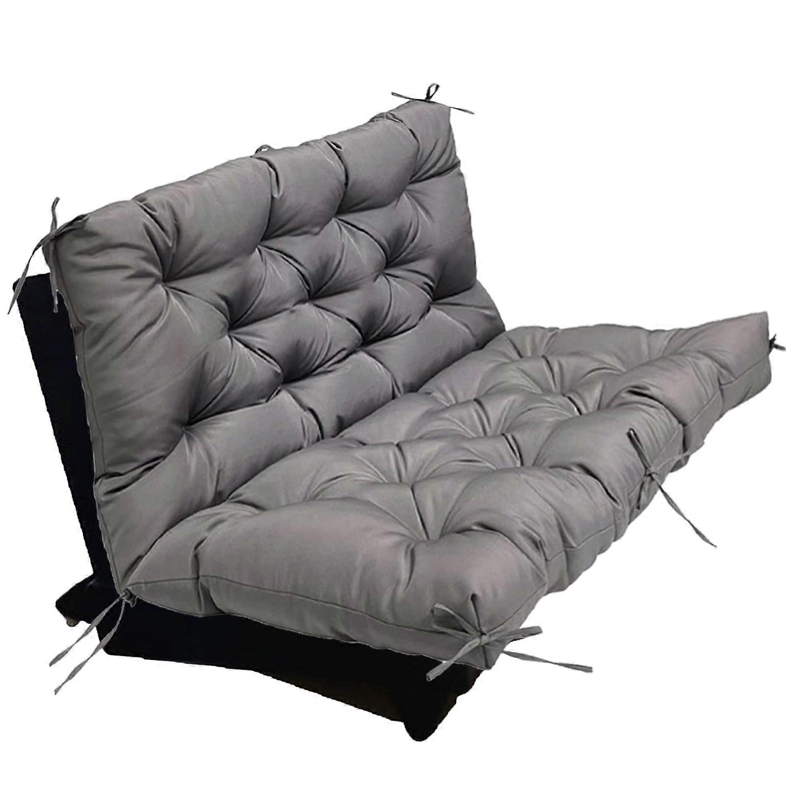 Outdoor Swing Cushion with Backrest for Garden Hammock (Dark Gray)
