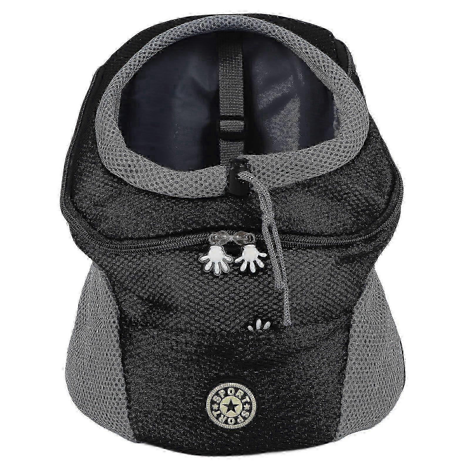 通気性とスタイリッシュなデザインの快適な広々とした犬用バックパック(ブラック)