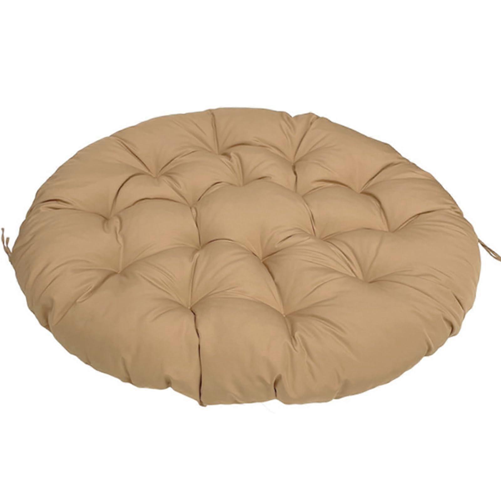 Thick, breathable, removable, round, odor cushion swing egg chair pad (Size: 70 cm, Color: Khaki)