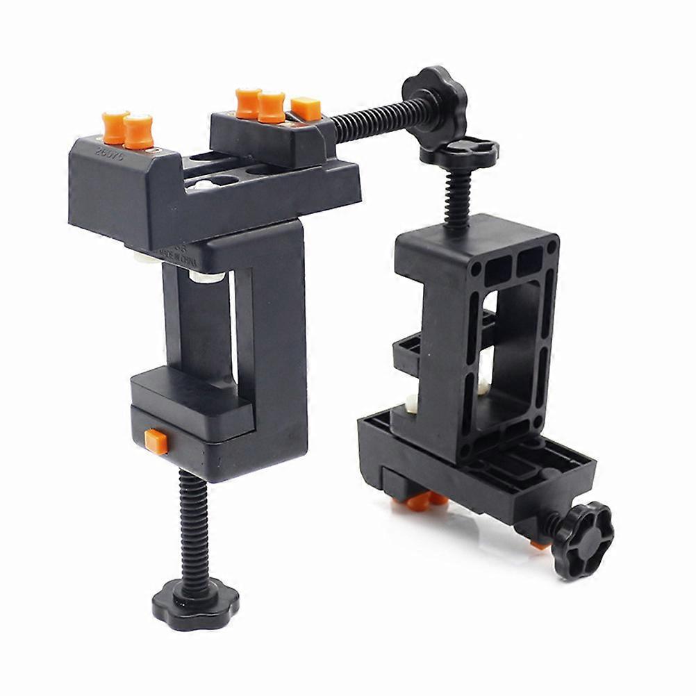 Compact Mini Table Vise Clamp with Double Jaws, Non Slip Surface, Black Finish for DIY Crafting, Woodworking and Repairs
