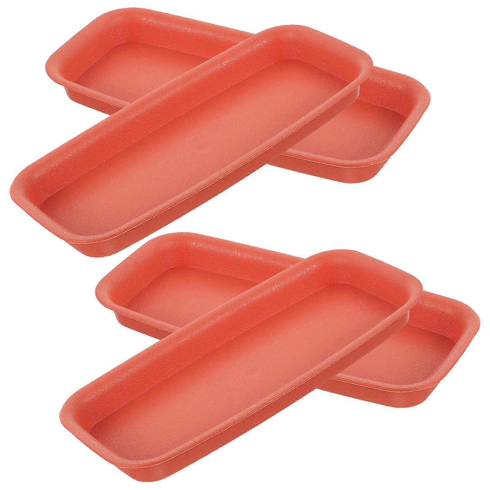 4pcs Rectangular Plastic Planter Drip Tray for Flower Pots – Prevents Soil Staining, Ideal for Garden and Home Decor