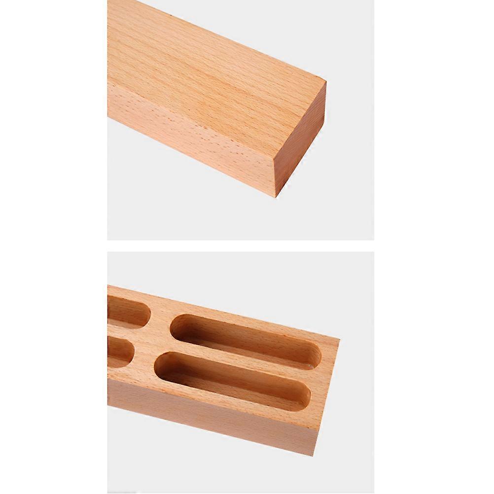 Rectangular Wooden Business Box Retro Office Use Light Brown 22.5*6*4.5cm Card Organizer 1Pack