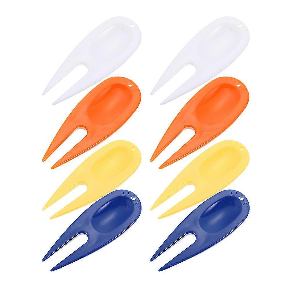 Divot Tools Golfs Accessory Fork Shape Outdoor Golfing For Golf Players Orange 8Pcs