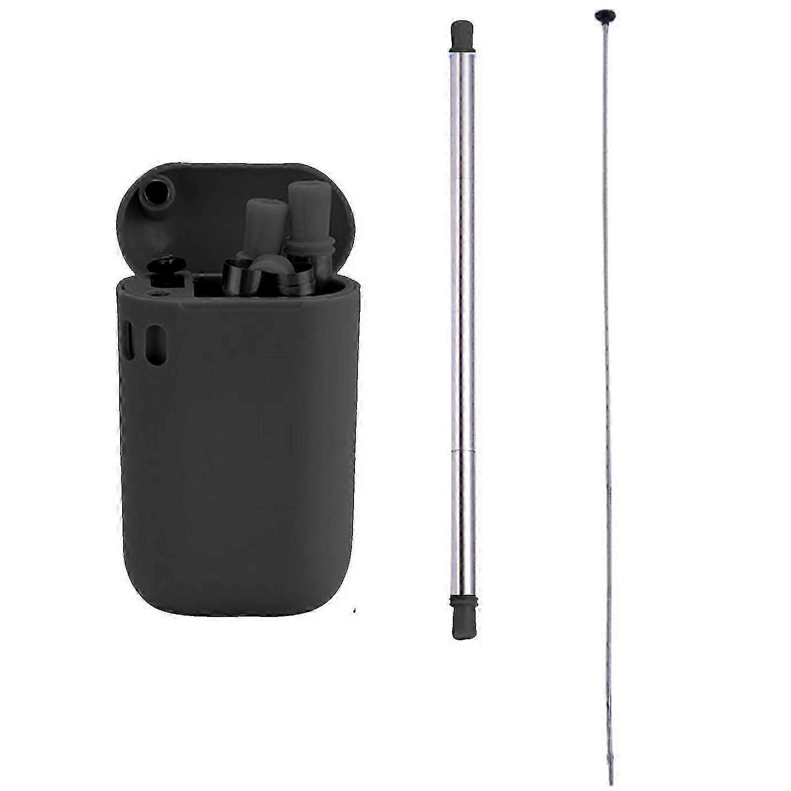 Collapsible Straw with Travel case Stainless Steel, Foldable Straws Reusable Environmentally Friendly Drinking Straw with Cleaning Brush Portable for