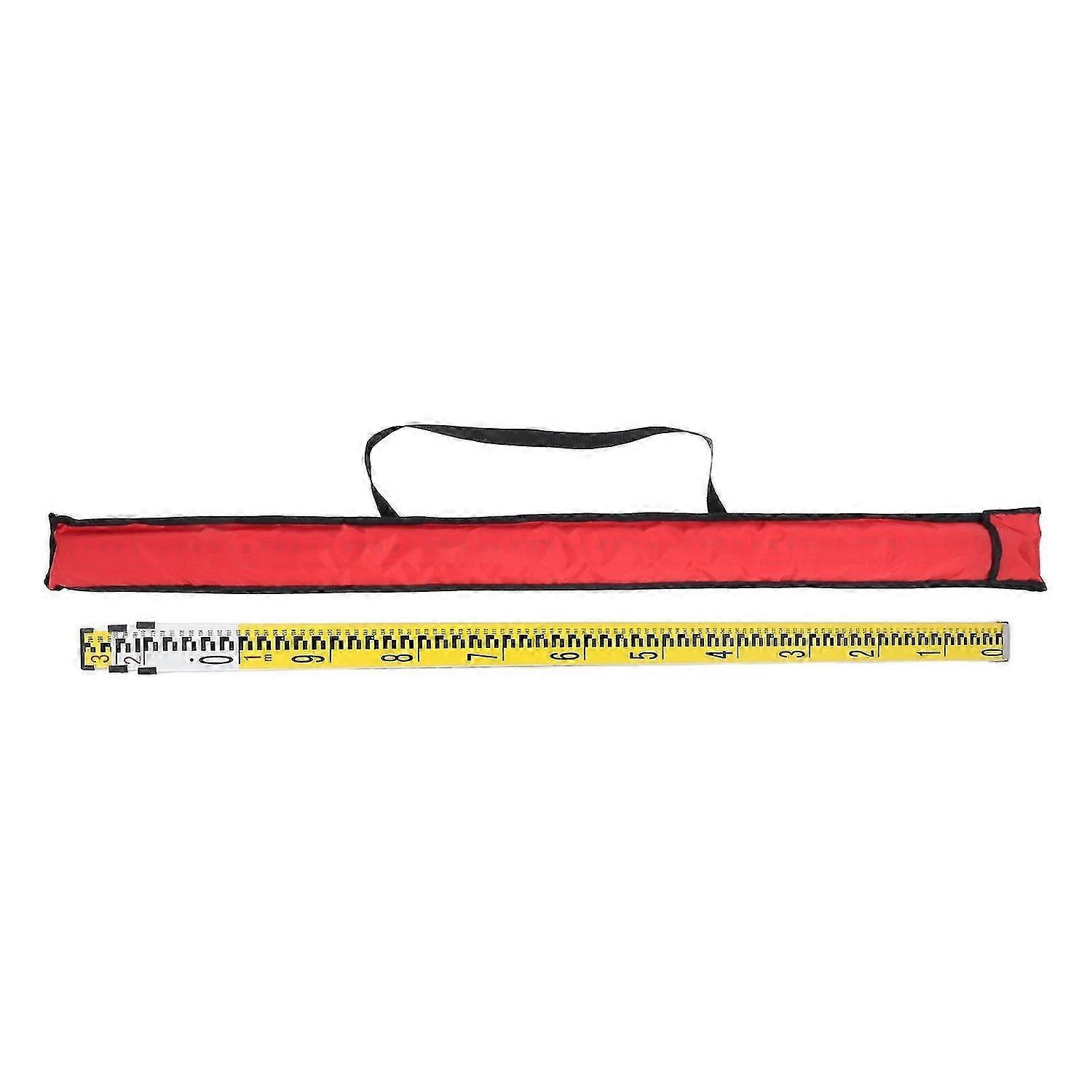 Double Scale Ruler with Bubble Level Double Sided Telescopic Ruler Optical Leveling Measuring Tool 3 Meters