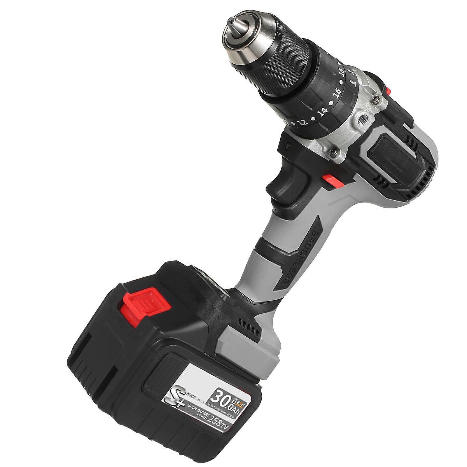 21V Cordless Drill Driver Batteries Max 200N.m 1/2 Inch Metal Keyless Chuck 20+3 Position 0-2150RMP Variable Speed Impact Hammer Drill Screwdriver W