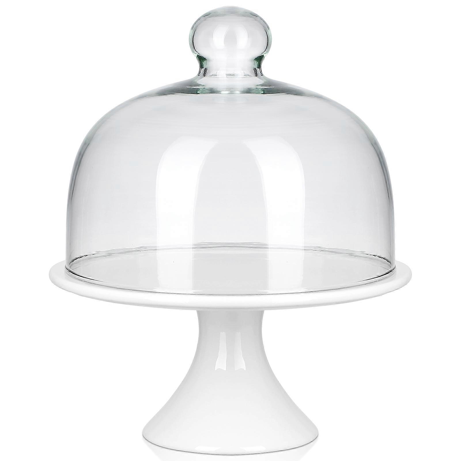 Cake Stand With Lid Appearance Glass Dessert Holder For Shop Window Display 23.00X20.00X20.00CM 1Set