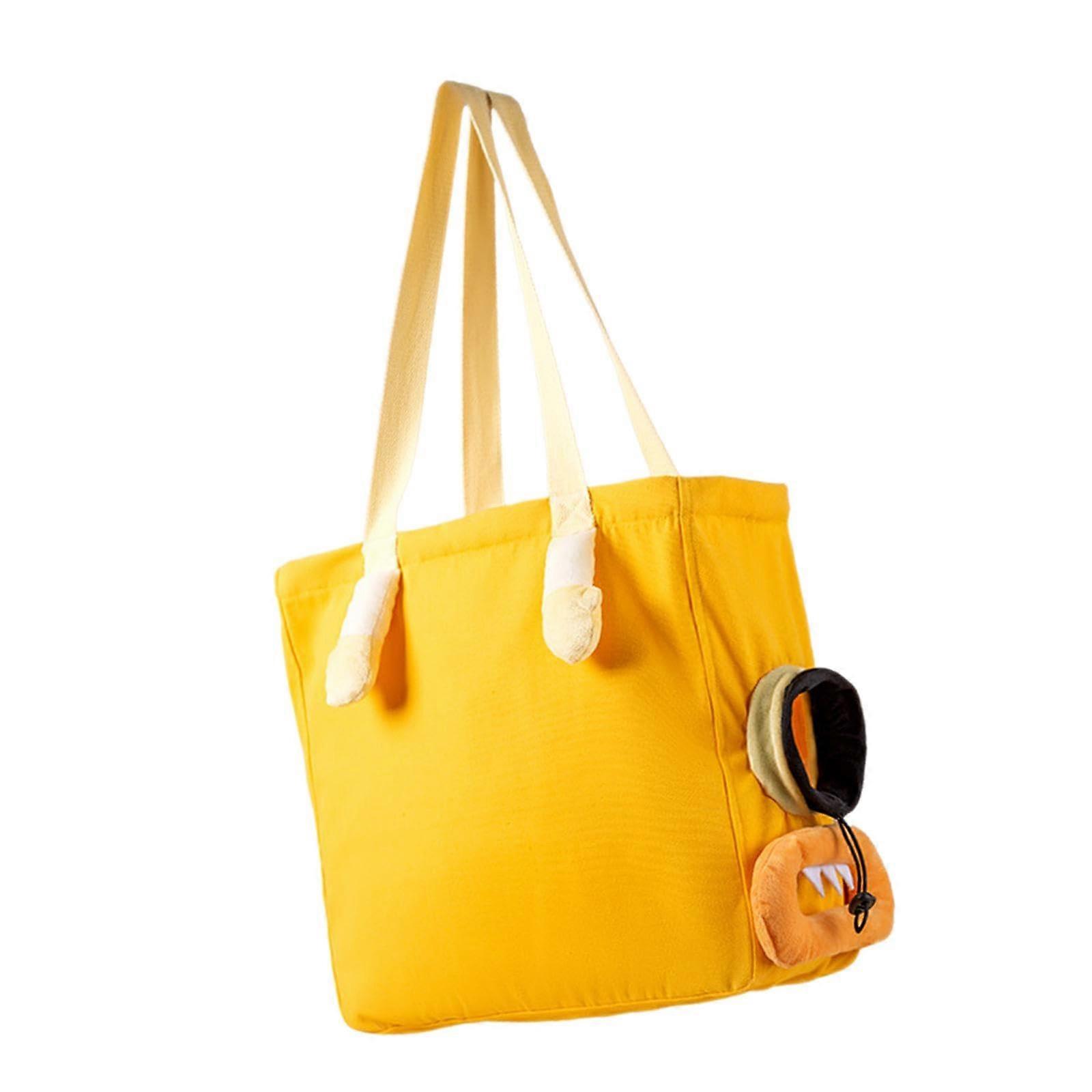 Portable Pet Carrier Bag for Cats and Small Dogs, Yellow, Large Size, Durable Fabric, Comfortable Ventilation