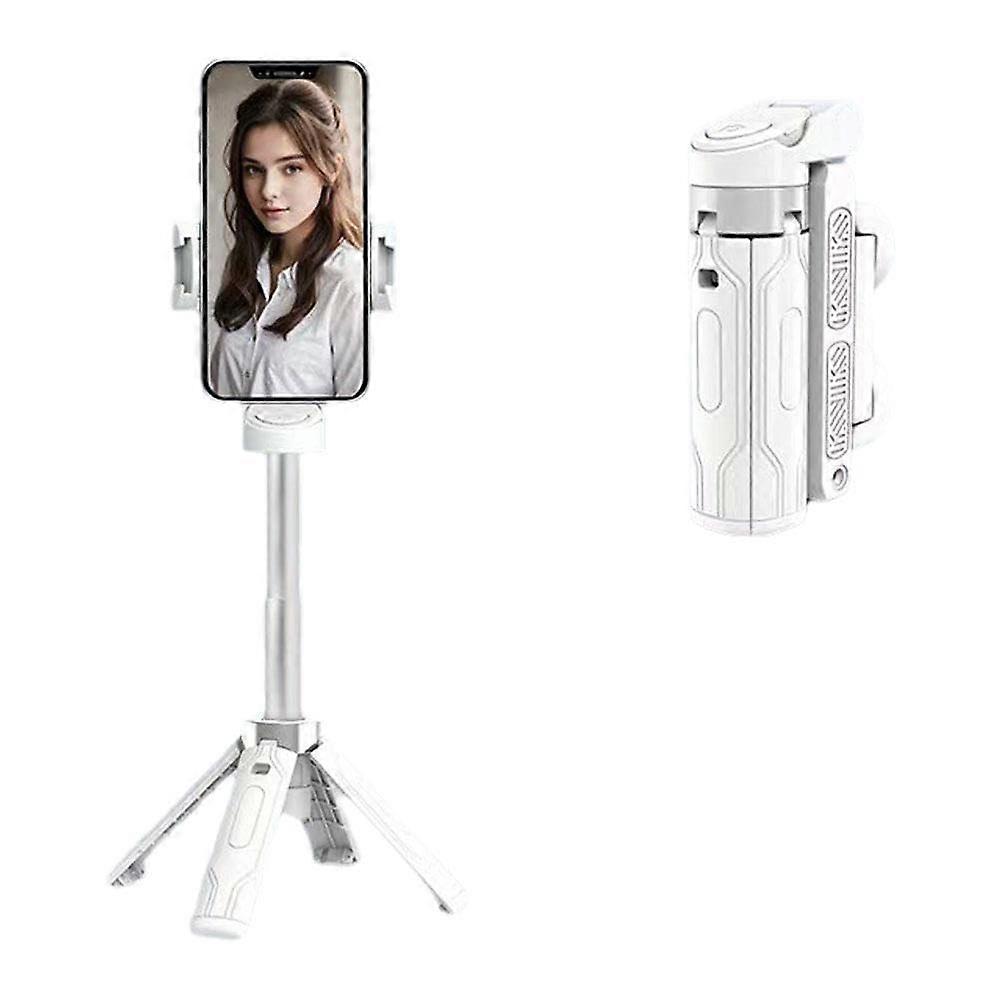 Mini Selfie Stick Portable Floor Standing Four-Legged Tripod Mount 360 Degree Rotatable for Mobile Phones White