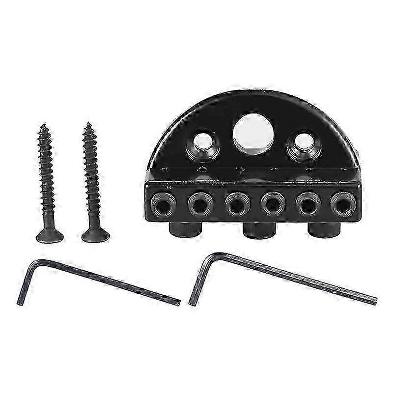 6-Saiter Gitarrensaiten Kontermutter Set Headless Electric Locking Bridge Zubehör)