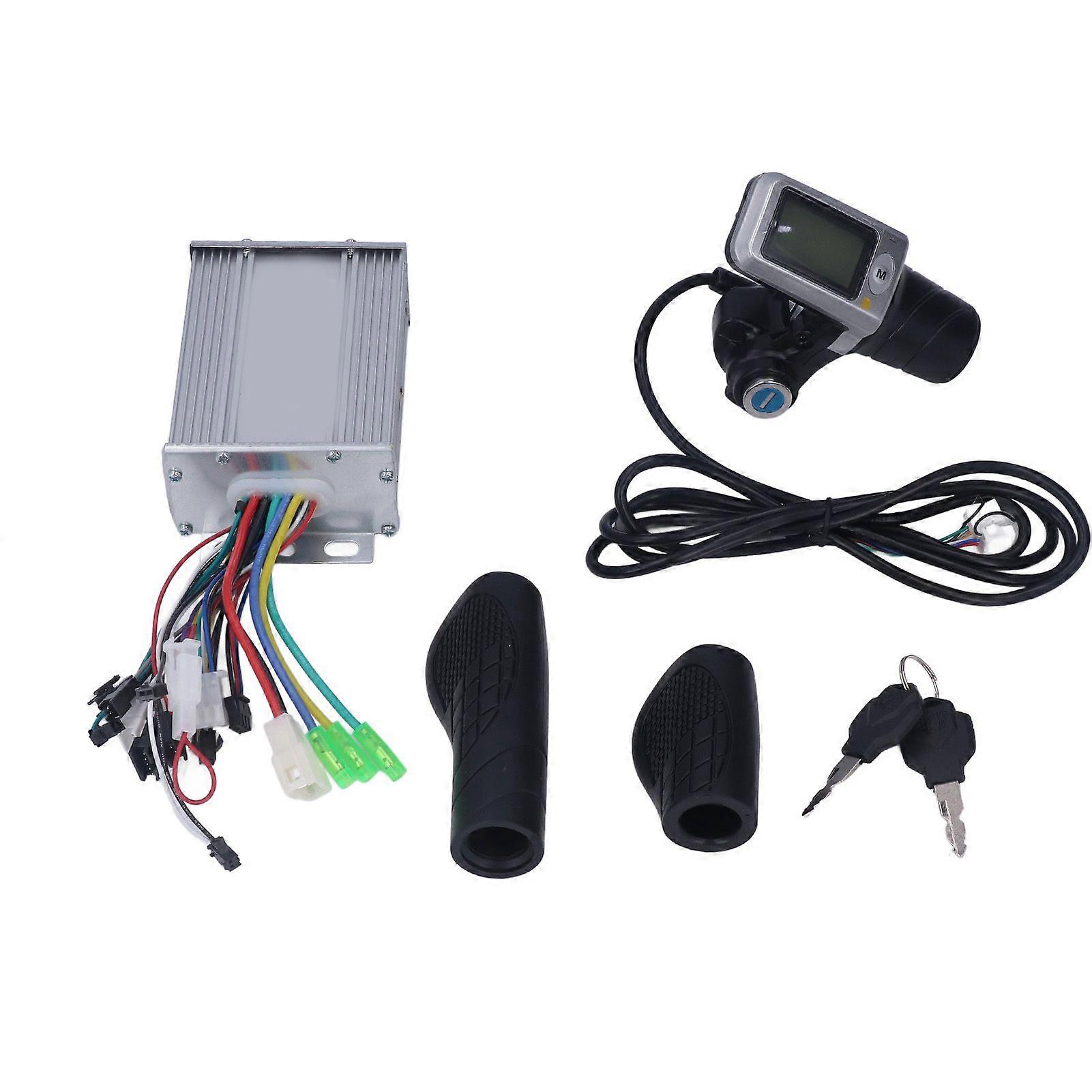 Electric Bicycle Controller Kit 36V 48V 450W Brushless Motor Controller LCD Display Speed Control Throttle Grip Kit YMQX)