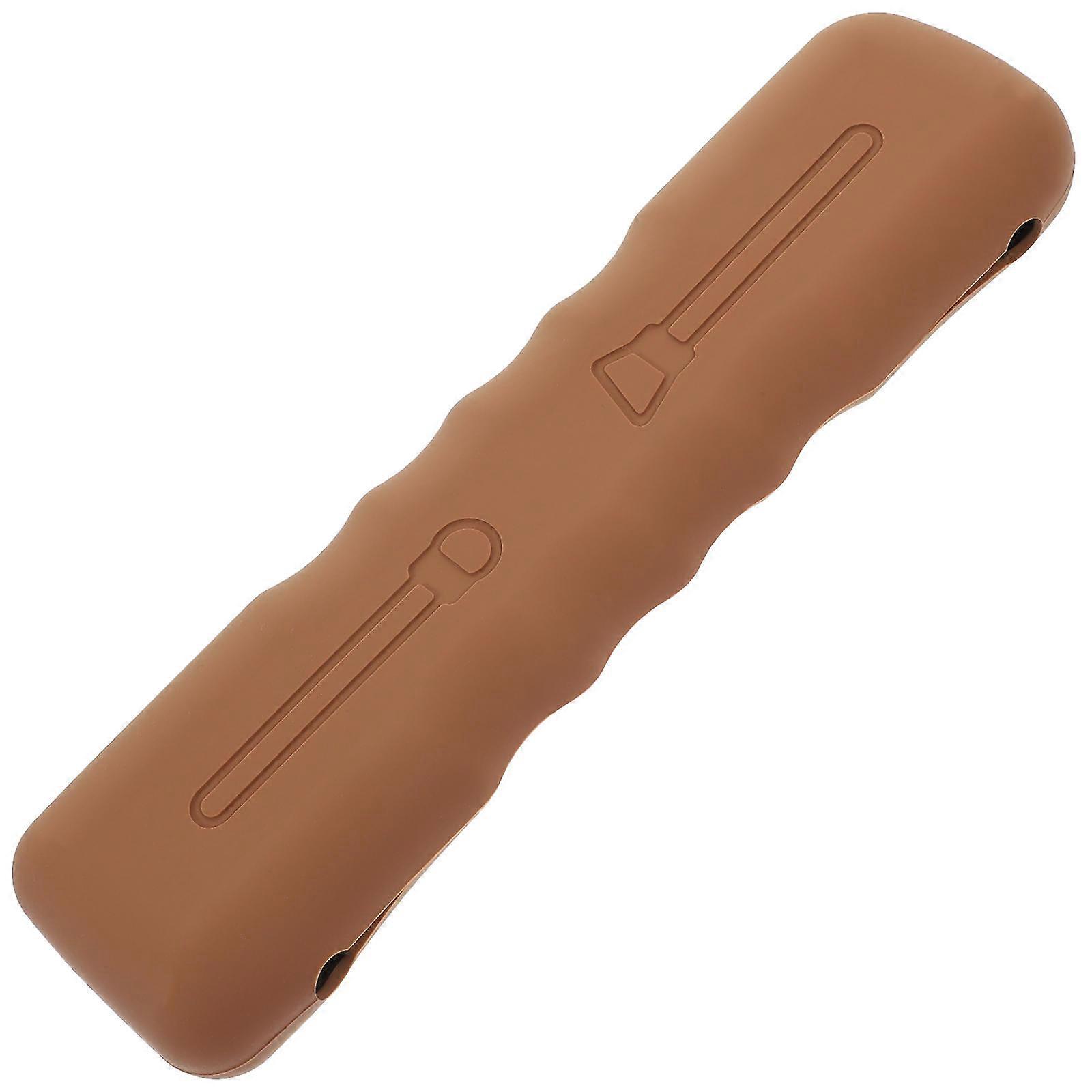 Magnetic Makeup Brush Pouch, Deep Brown Silicone Cosmetic Holder for Travel & Daily Use, Stylish & Practical Brush Protector for Women