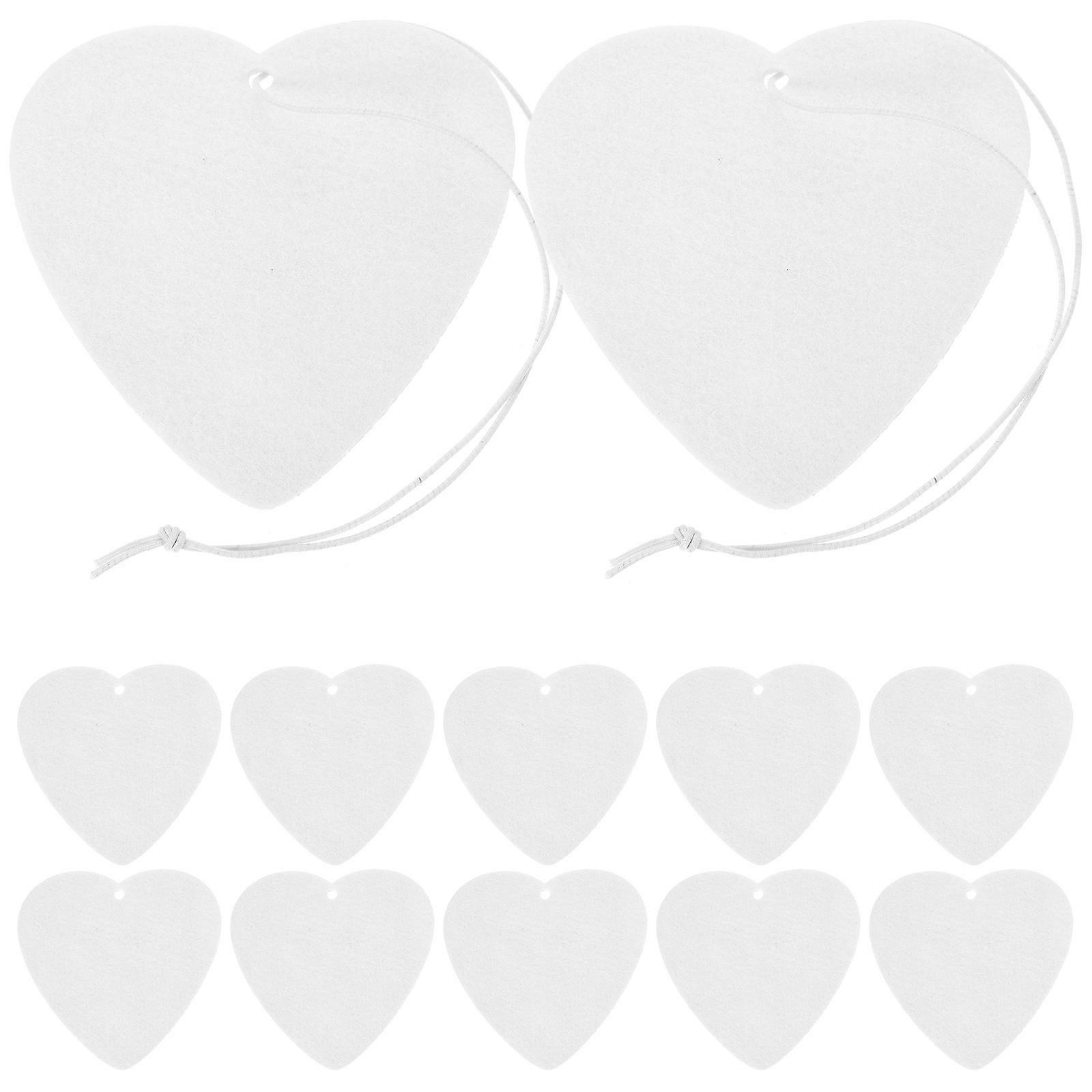 Heart Shape Sublimation Air Freshener Sheets DIY Blank Car Fresheners with Elastic Straps for Heat Transfer Projects Felt Sheets for Creative Crafting