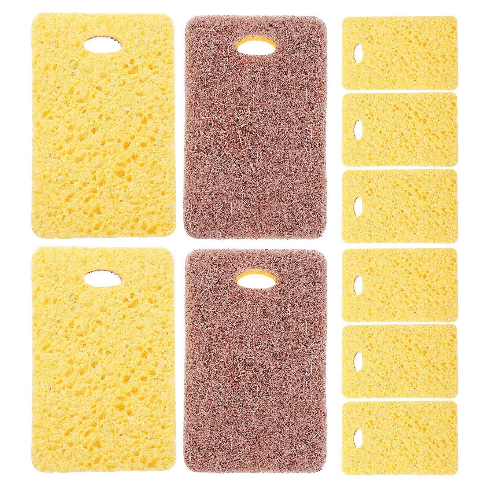 Daily Use Cleaning Sponge Reusable Scrub Sponge Countertop Wiping Dish Washing Assorted Color 12Pcs