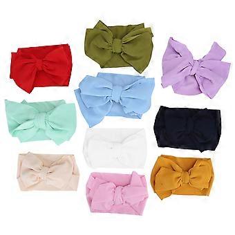 10Pcs Bow Headband Nylon Elastic Head Wrap Hair Band Accessories for Baby Infants ChildrenYMMR)