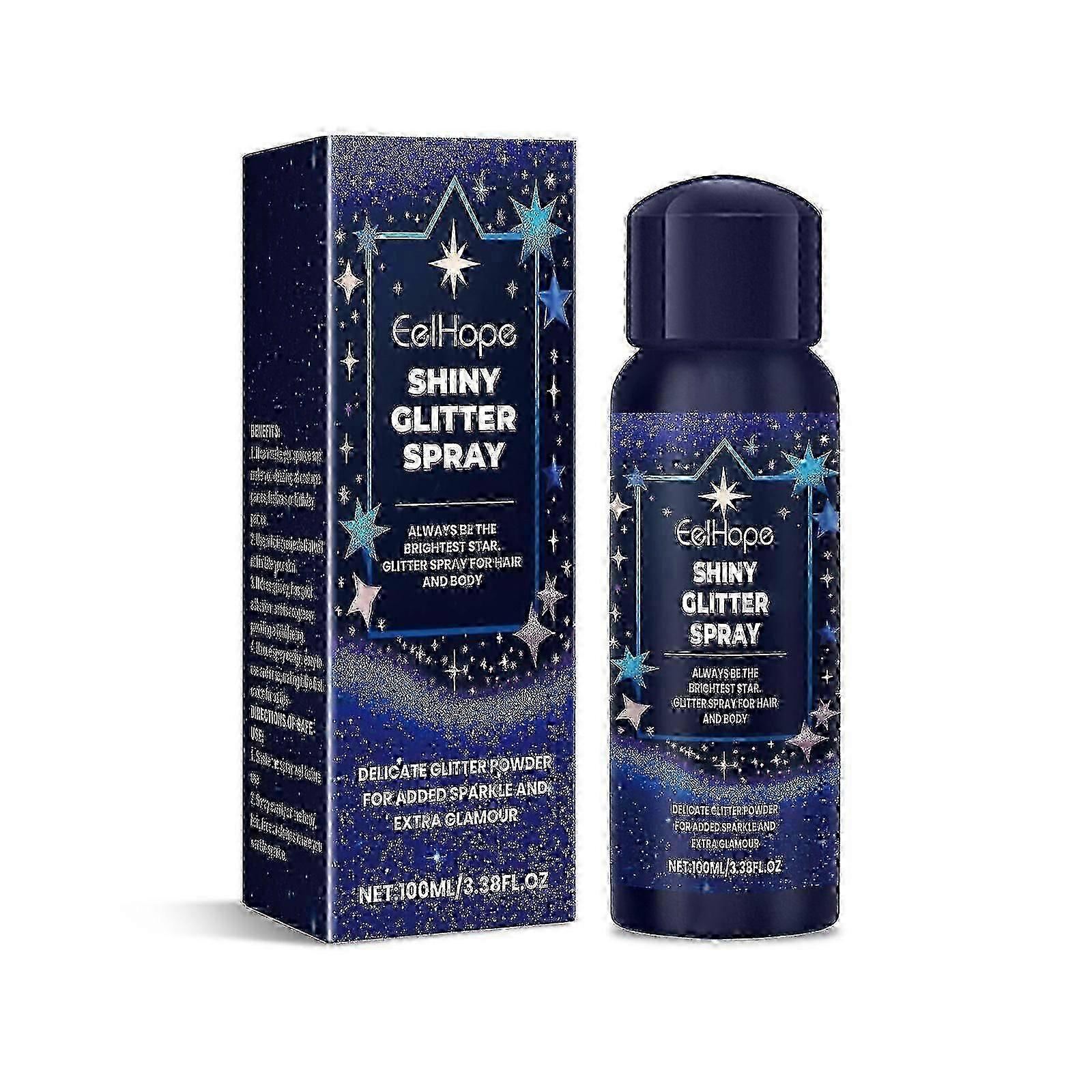 Eelhope Body Glitter Spray الوجه ترقوة الشعر تسليط الضوء على رذاذ بريق الكرة مهرجان كرنفال