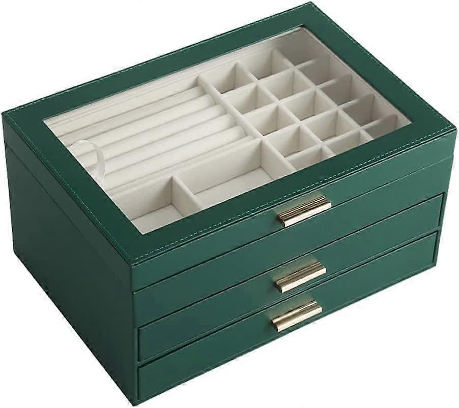 Jewelry Box with Multi-Layer Drawer – Elegant Organizer for Earrings, Necklaces, Rings, One Color, 26.5x18x13.5CM