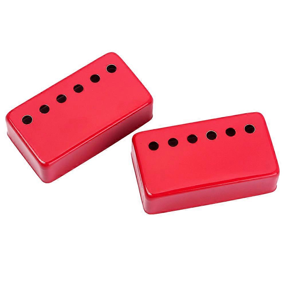 Brass Pickup Covers Red Enclosed For Electric Guitar Musical Performance 2Pack
