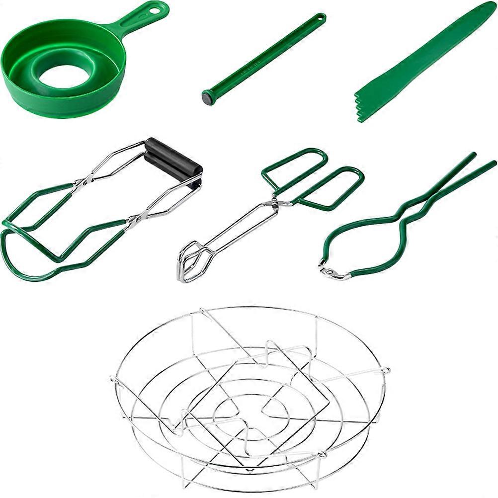 Water Bath Canning Rack Stainless Steel Canning Tool Kit Home Canning Equipment Green 7Pcs