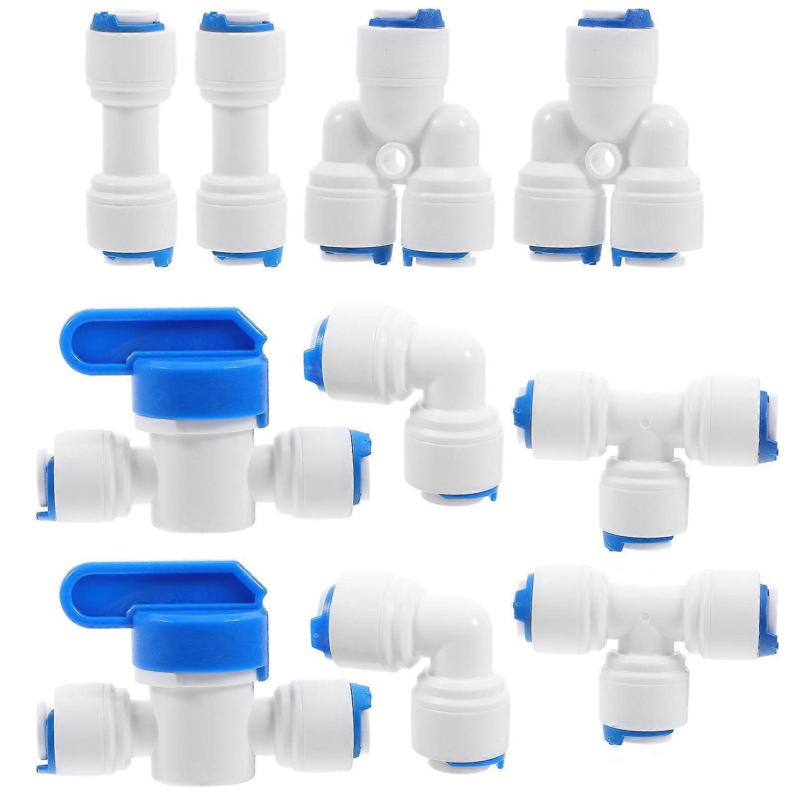 10Pcs Water Filter Fitting 1/4 Push to Fit Connectors Water Filter Pipe Connectors
