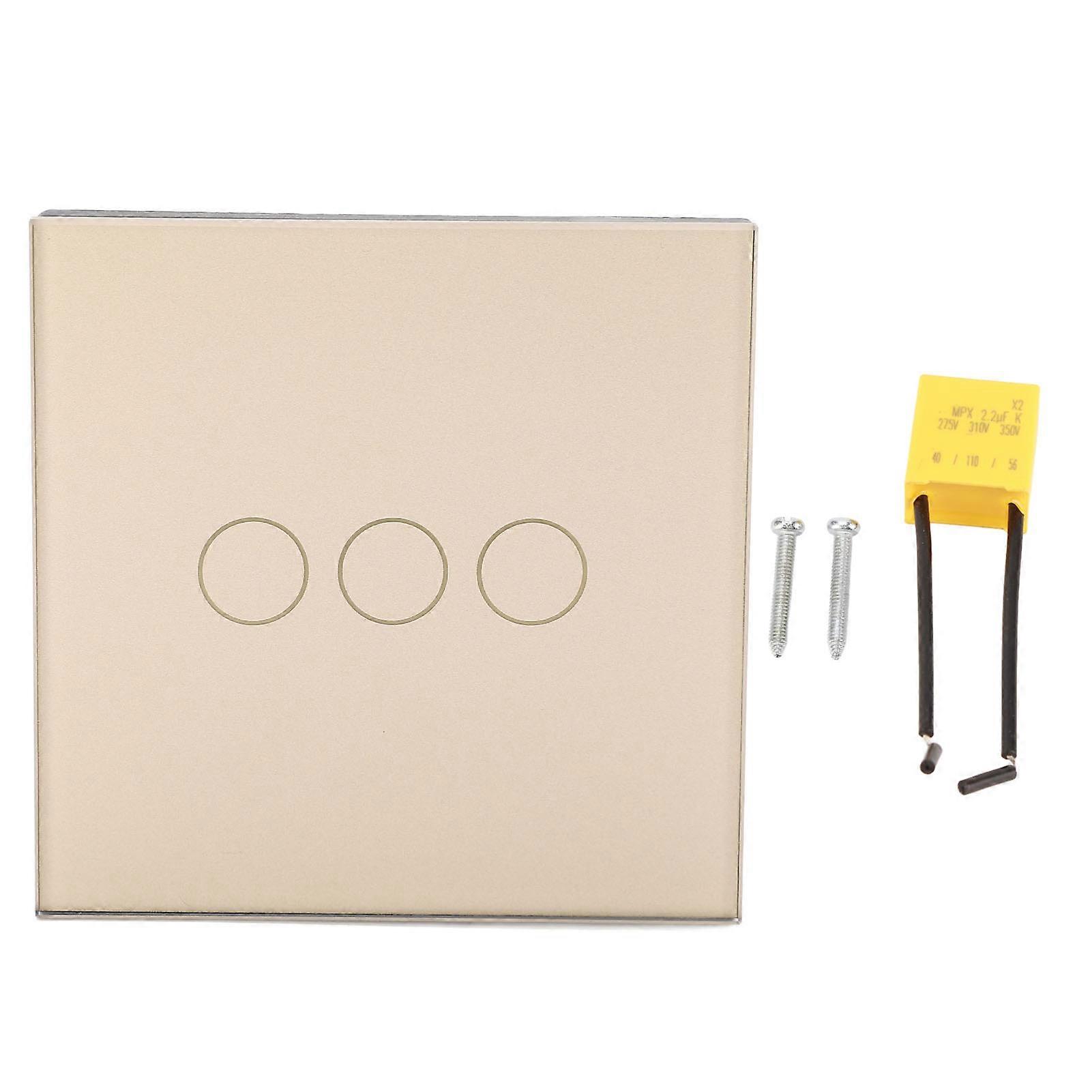 3 Way Smart Switch 2.4G WiFi Remote Control Touch Switch 86 Type Relay for Household AC80‑260V
