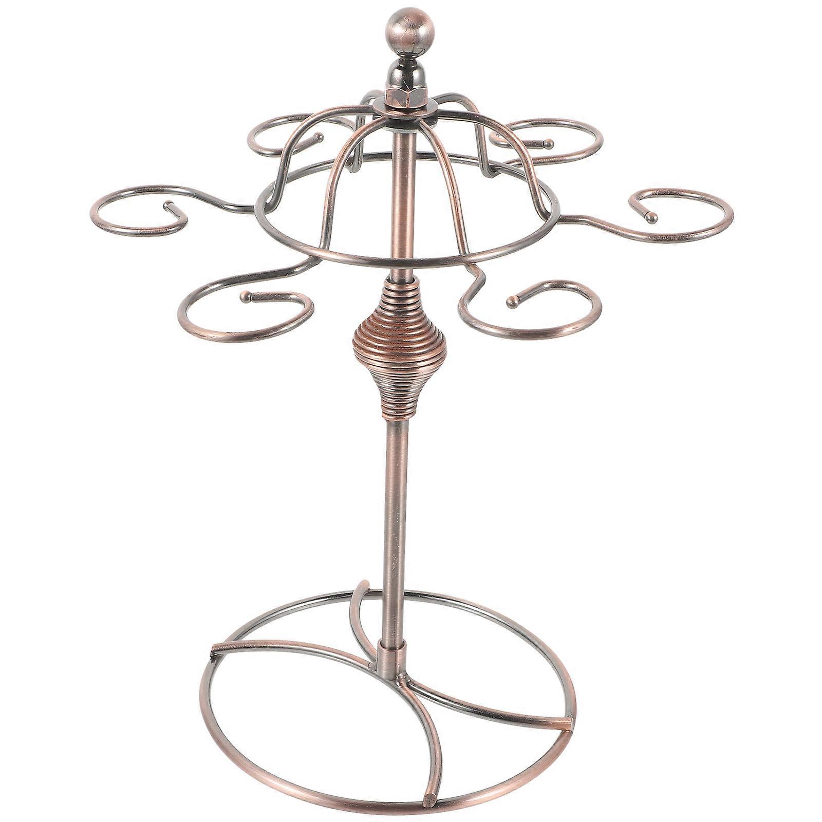 Golden Iron Wine Glass Holder Upright Tabletop Rack for Storage Use Modern Delicate Style Suitable for Holding Wine Glasses