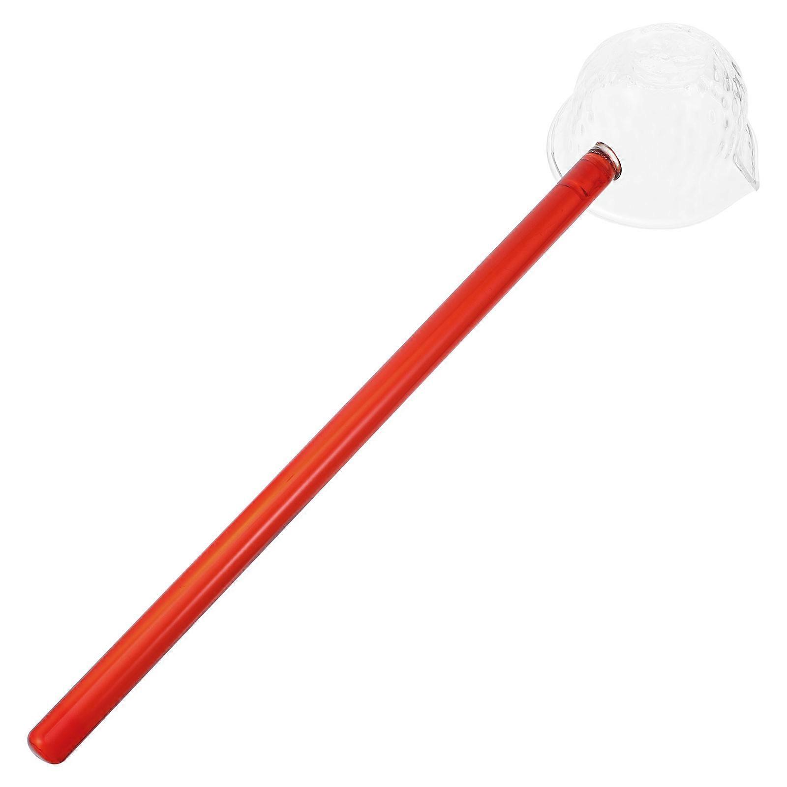 Clear Tea Spoon for Home High Borosilicate Glass Red Color Easy to Clean and Comfortable to .5 inches