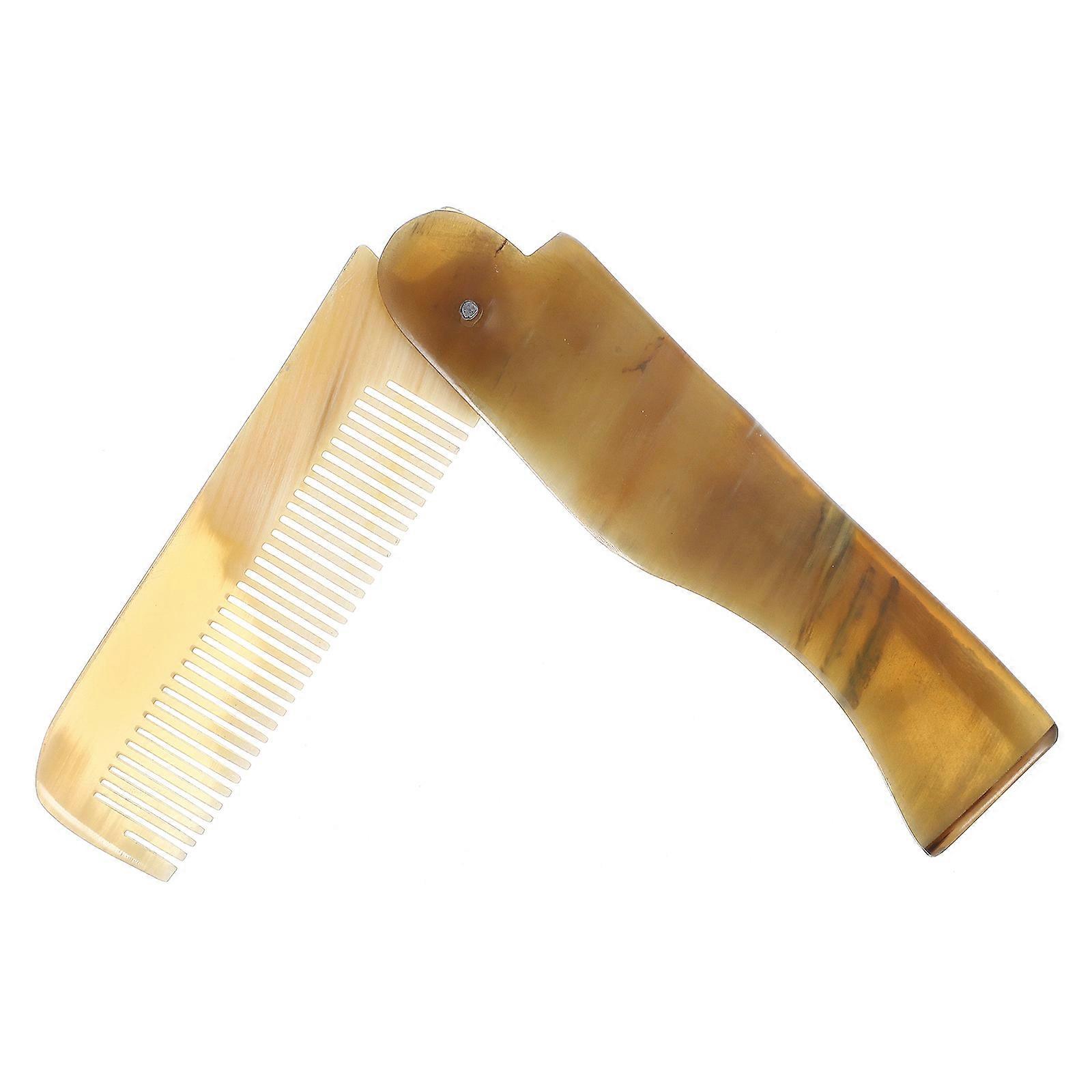 Foldable Hair Comb in Khaki Made of Composite Material for Comfortable Massage and Travel 17cm