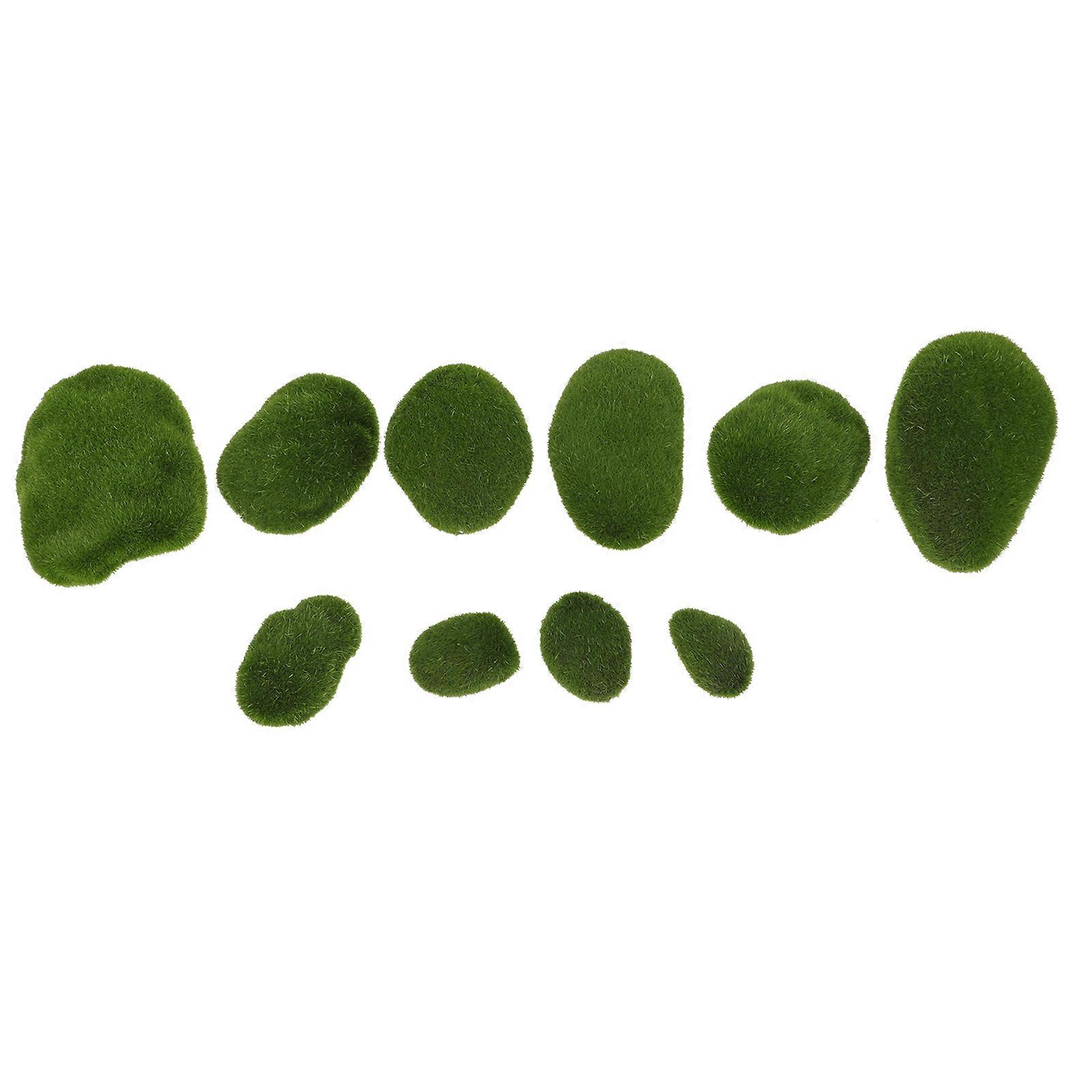 Moss Stone Props Imitated Mossy Stone Mossy Balls Background Wall Layout Decor Creative Design 10Pcs