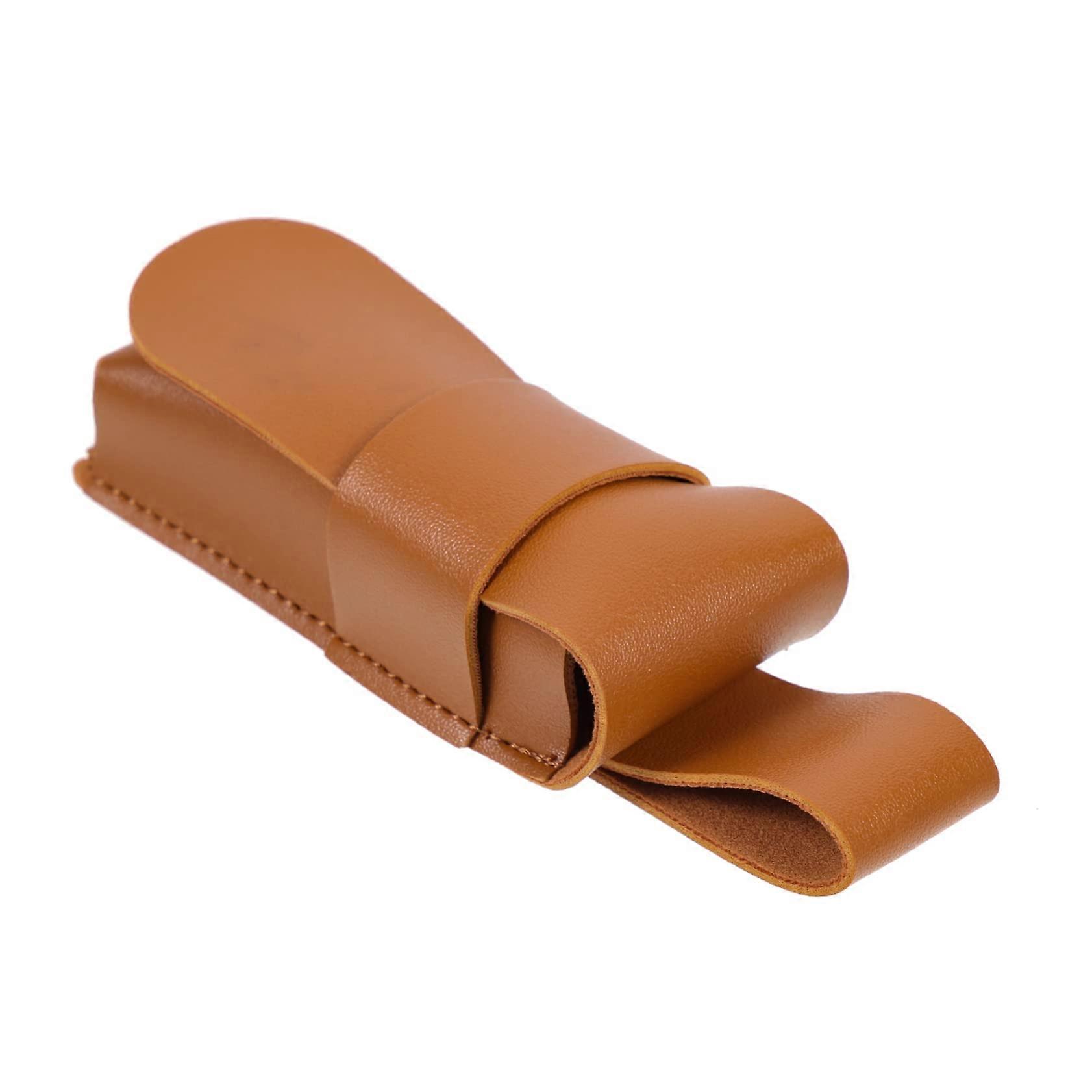 Leather Harmonica Case for Blues Pine Harmonicas, Brown Color, Includes Stand and Accessories, Ideal for Beginners