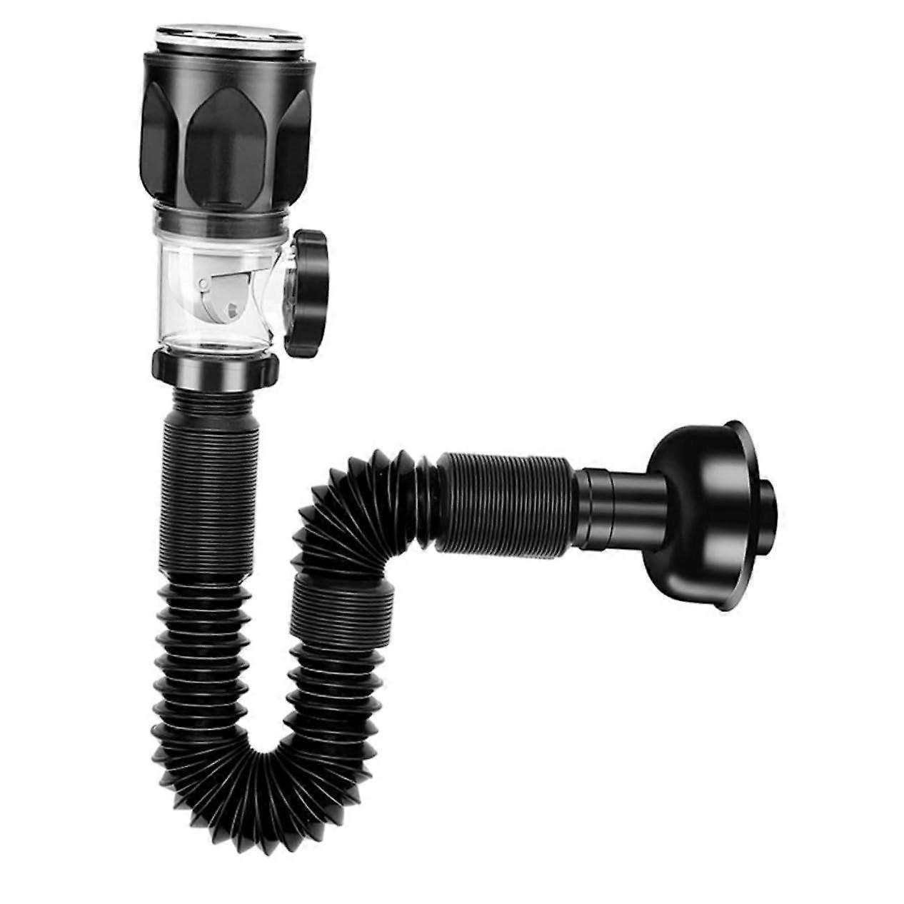 Flexible Drain Hose for Sink, Durable Kitchen and Bathroom Drain Pipe, Easy Tool-Free Installation, 1.5m Length