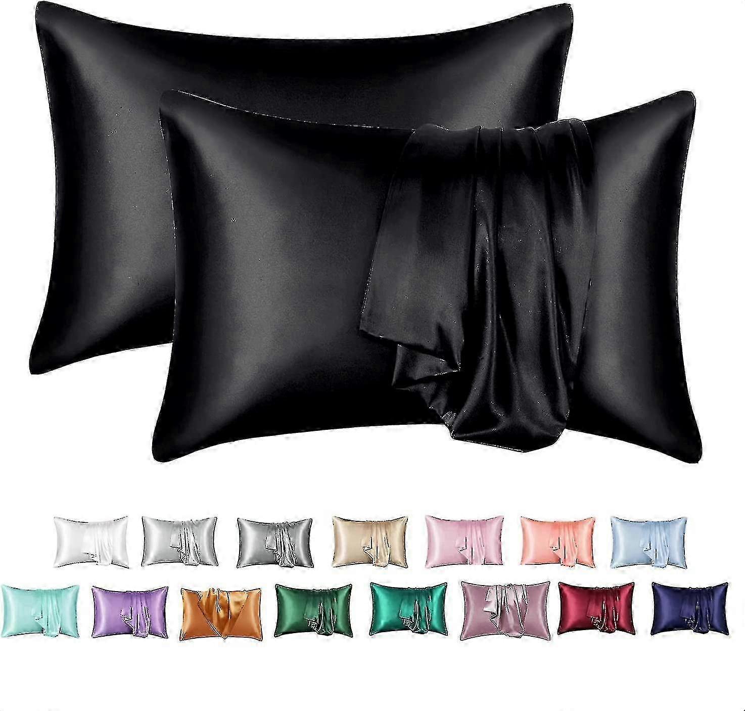 A 2-Pack of 100% Mulberry Silk Pillowcases with a high thread count, designed for protecting Hair and Skin