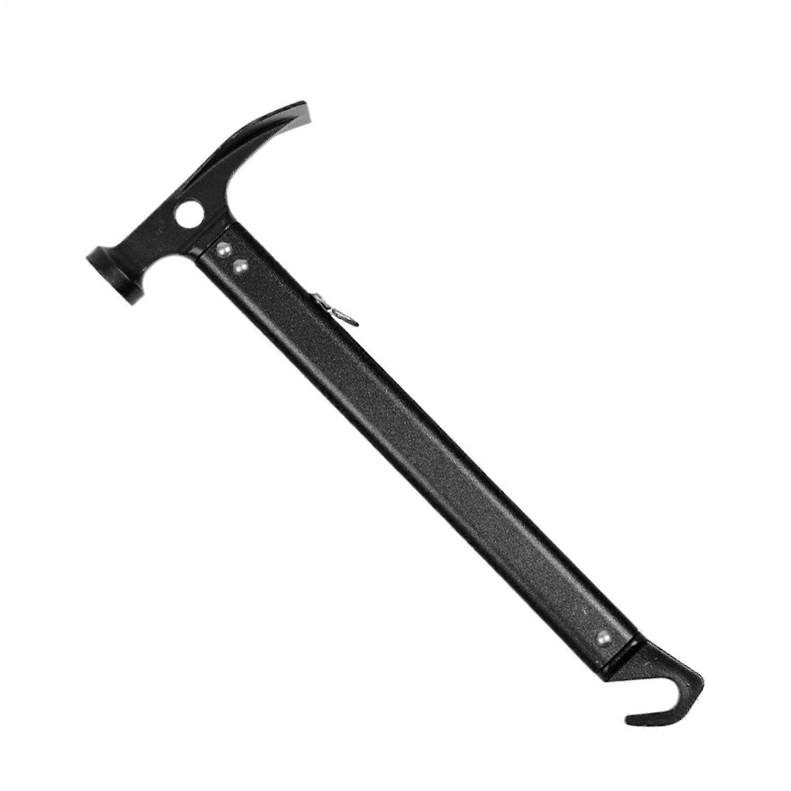 Aluminum Tent Peg Hammer for Camping, Performance Metal Hand Tool with NonSlip Handle, Black
