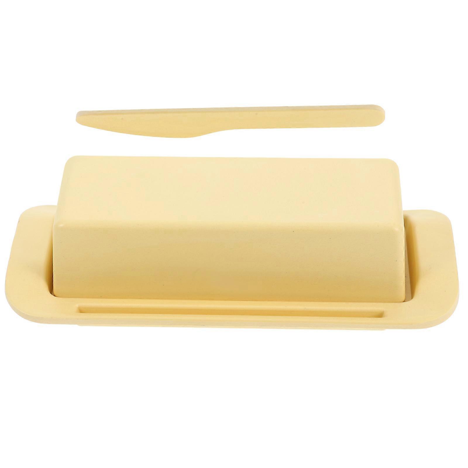 White Butter Dish with Lid for Countertop Butter Holder Storage Minimalist Design 1Pcs