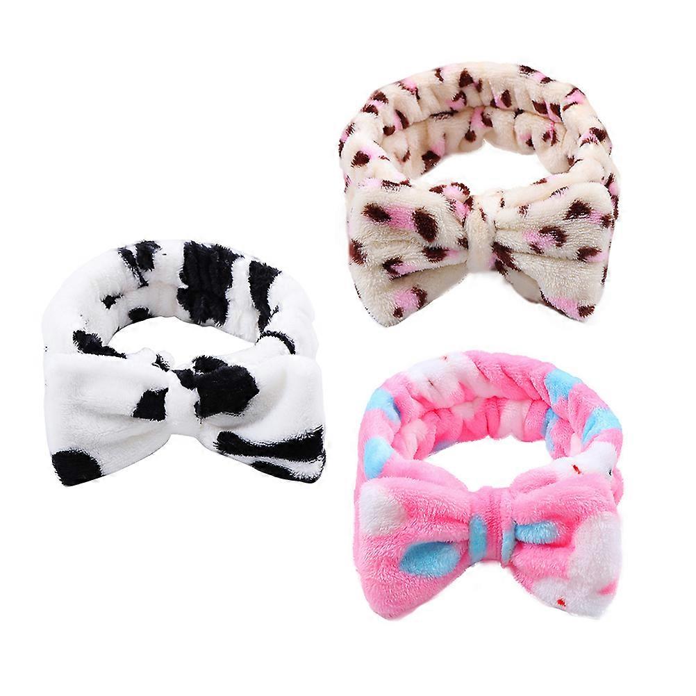 a refined and professional product description based on the details you provided:
**3 Pack Elastic Bowknot Makeup Headbands for Women – Soft