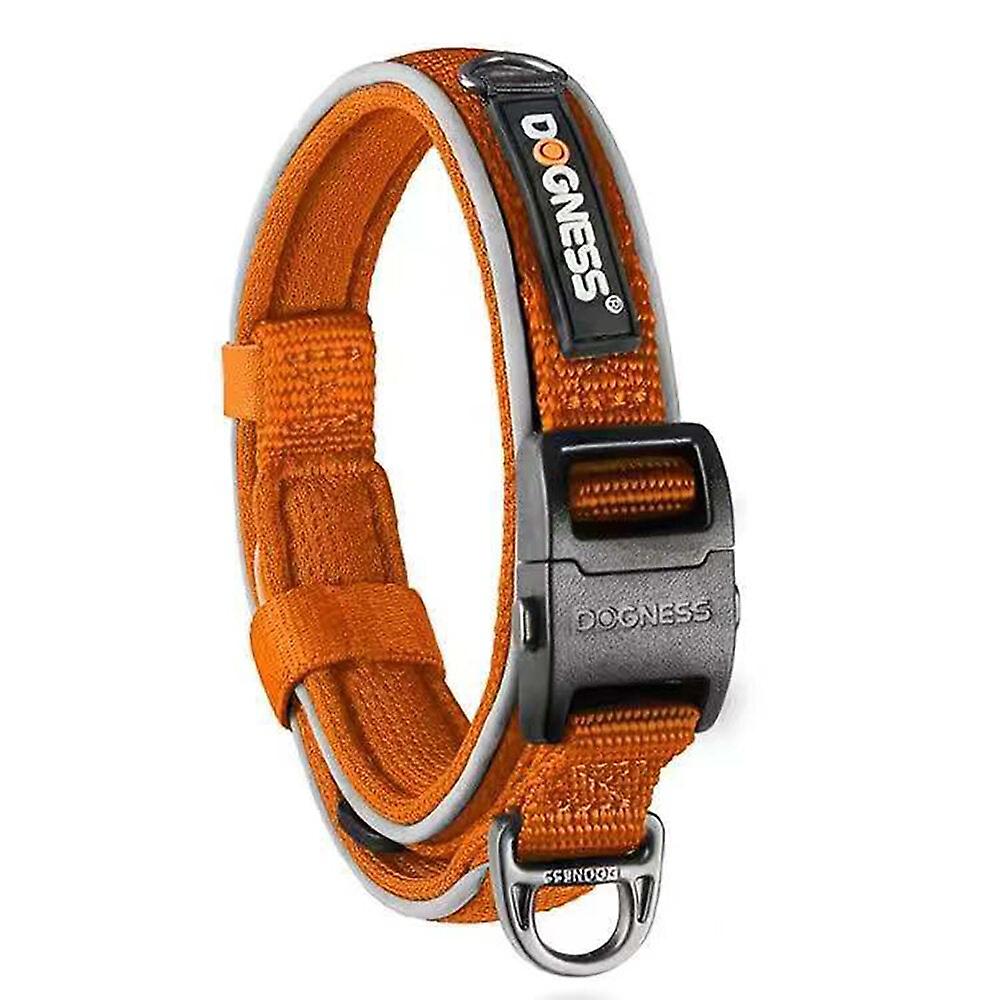 Reflective Dog Collar Comfort Soft Neoprene Padded Nylon Ultra Safety Reflective Piping Dog Collar 5 Size 5 Colors For Small Medium Large Dogs