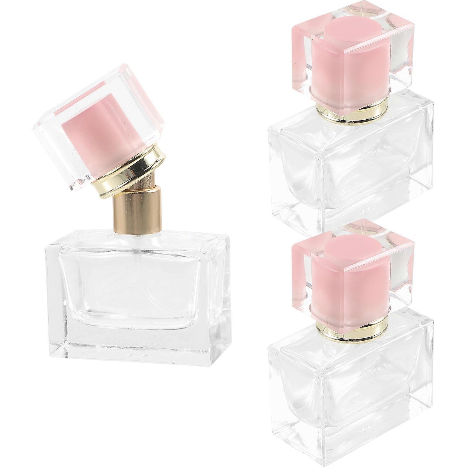 Glass Perfume Atomizer Travel 3Pcs 30ml Spray Bottle Designed For Gym And Vacation Use In Pink Featuring Refillable Non-Leaking Mechanism