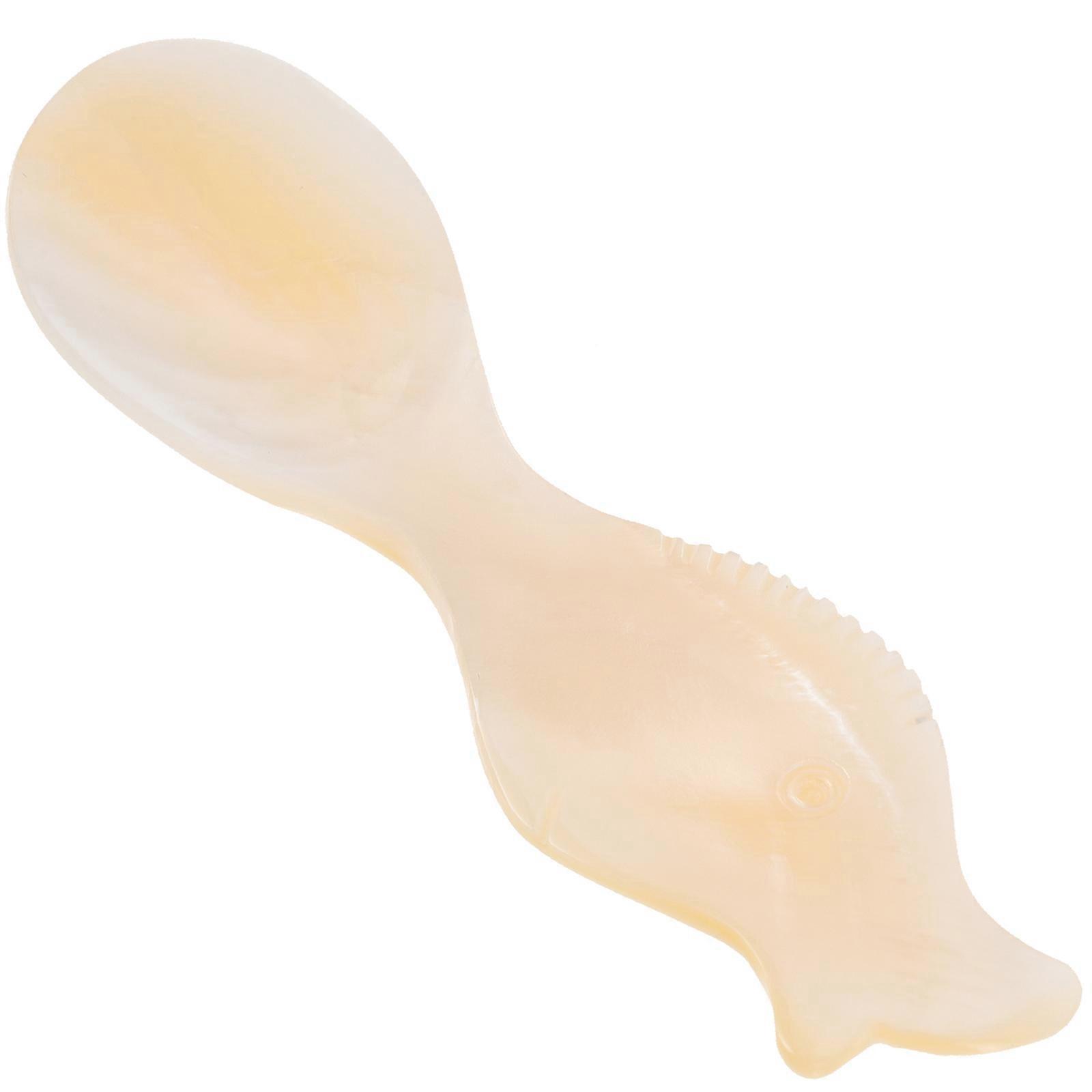 Sundae Spoons Ice Cream Spoon Fish Shaped Design Home Party Use Yellow 8x2.5cm Shell MultiPurpose 1Pcs