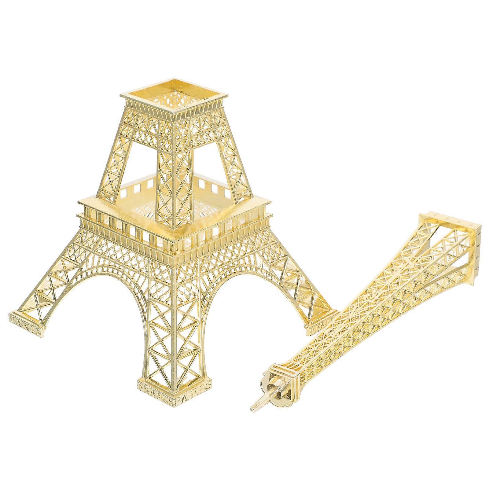 Eiffel Tower Model 2pcs Vintage Iron Tabletop Decoration Home Desktop Ornament