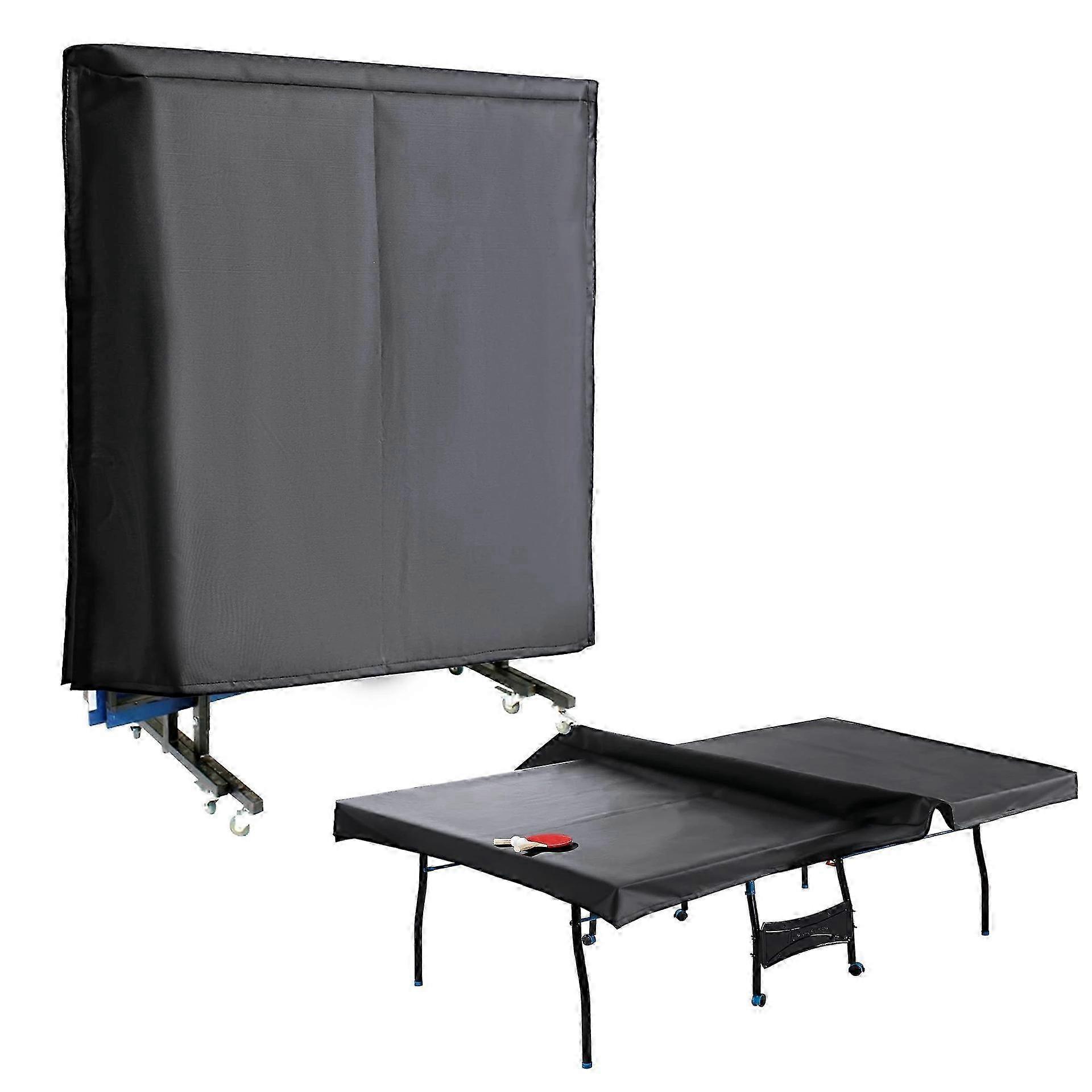Une housse de table de ping-pong / ping-pong / ping-pong imperméable et résistante au soleil qui s’adapte aux tables universelles de 9 x 5 pieds (noir)